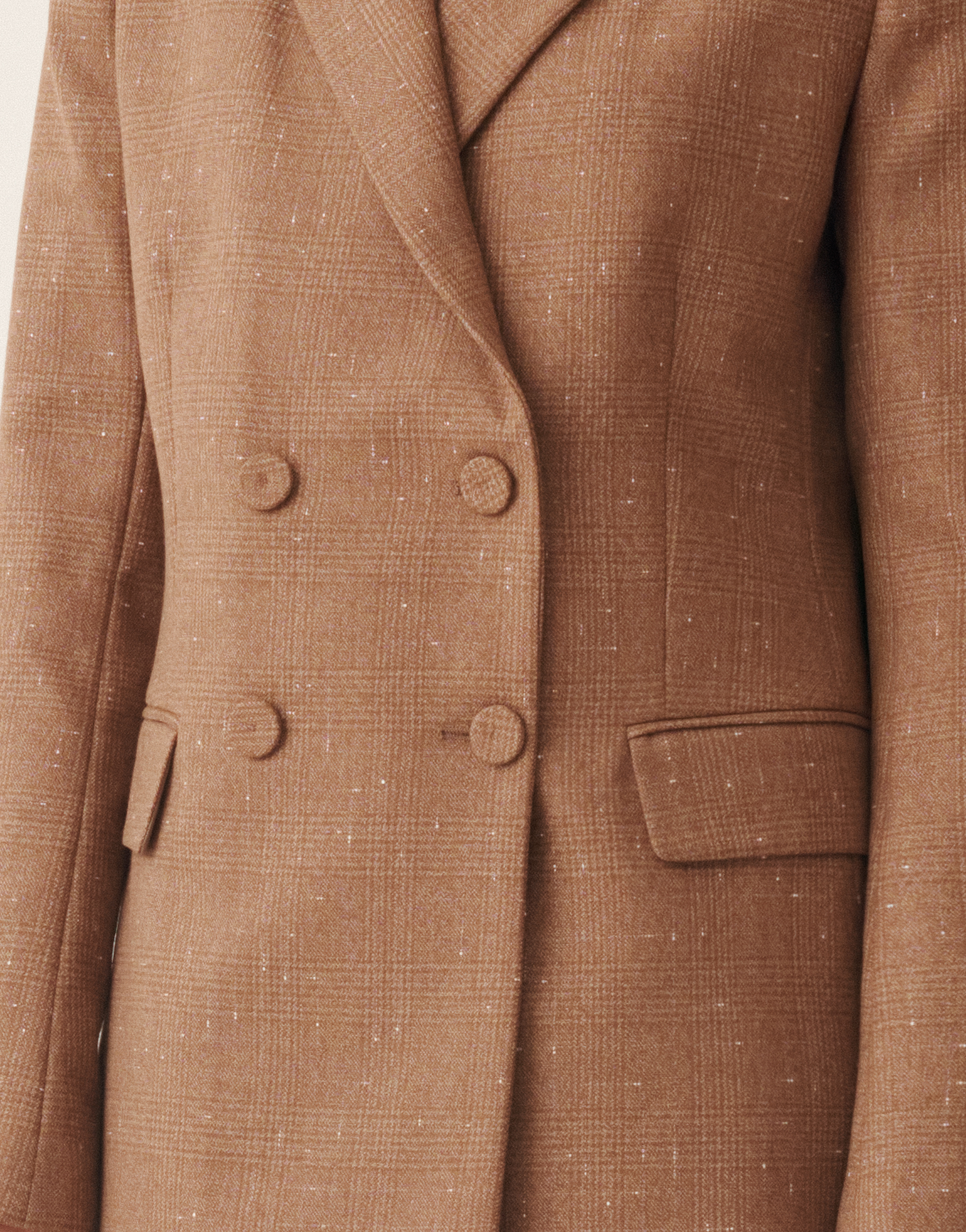 Fabiana Filippi Double-breasted Jacket In Prince Of Wales Check In Brown