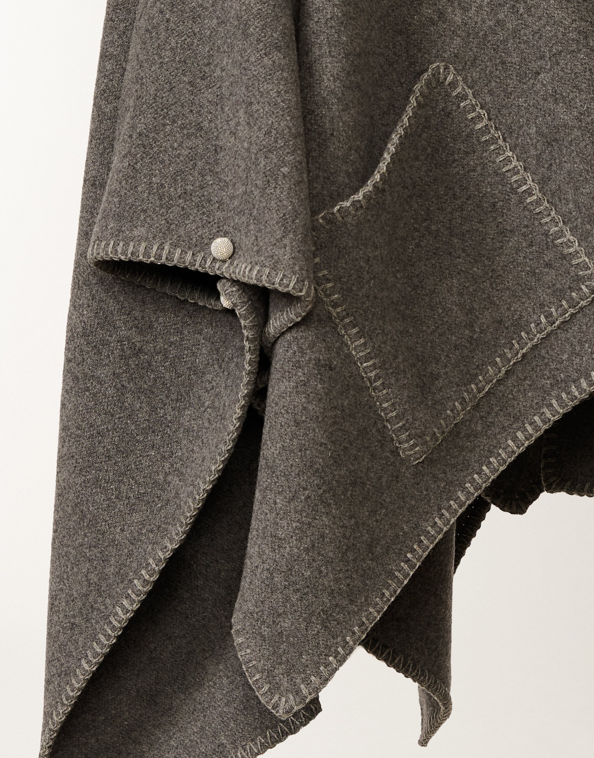 Fabiana Filippi Wool Cloak In Gray