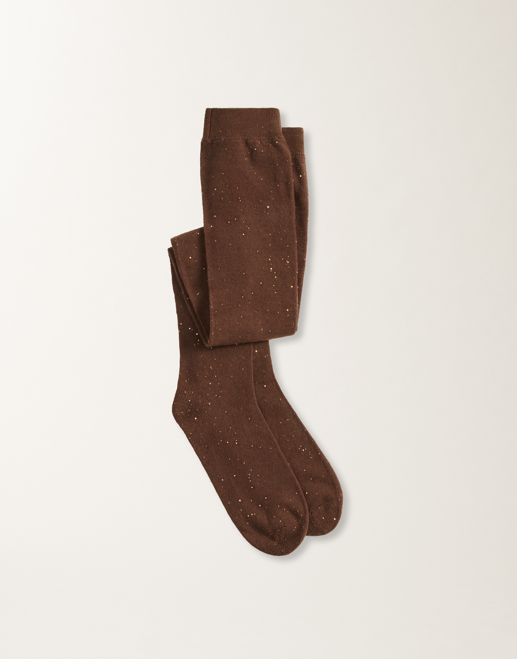 Fabiana Filippi Wool Socks With Sequins In Brown