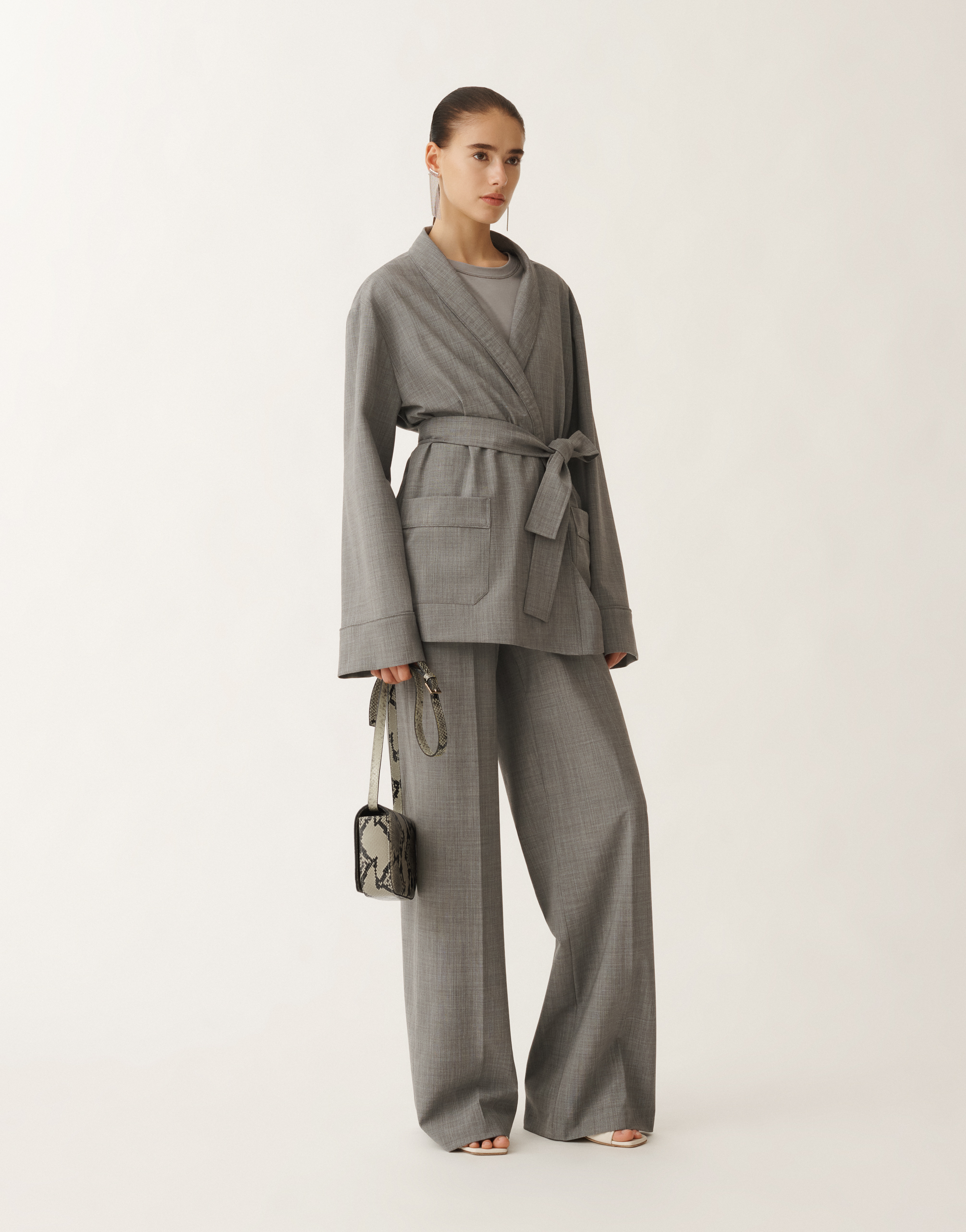 Fabiana Filippi Cool Wool Jacket In Grey