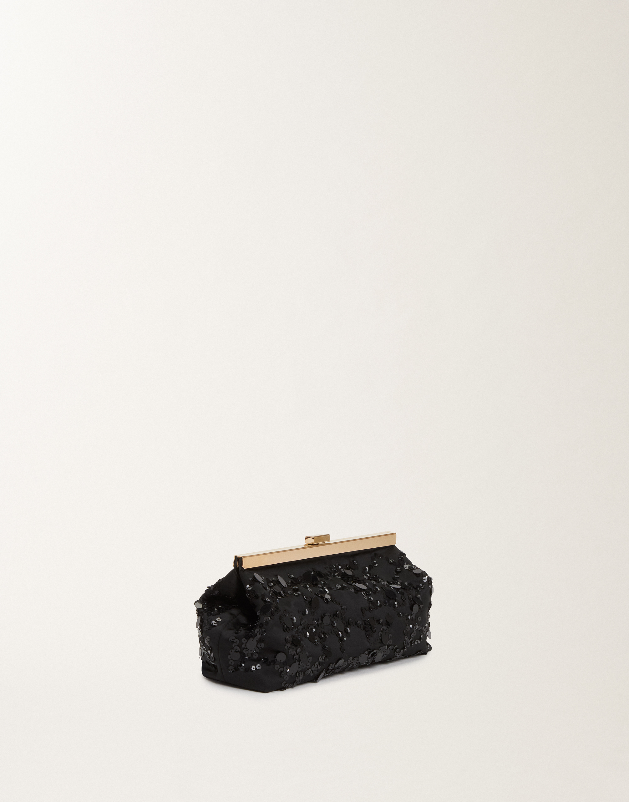 Shop Fabiana Filippi Clutch With Sequin Embroidery In Black