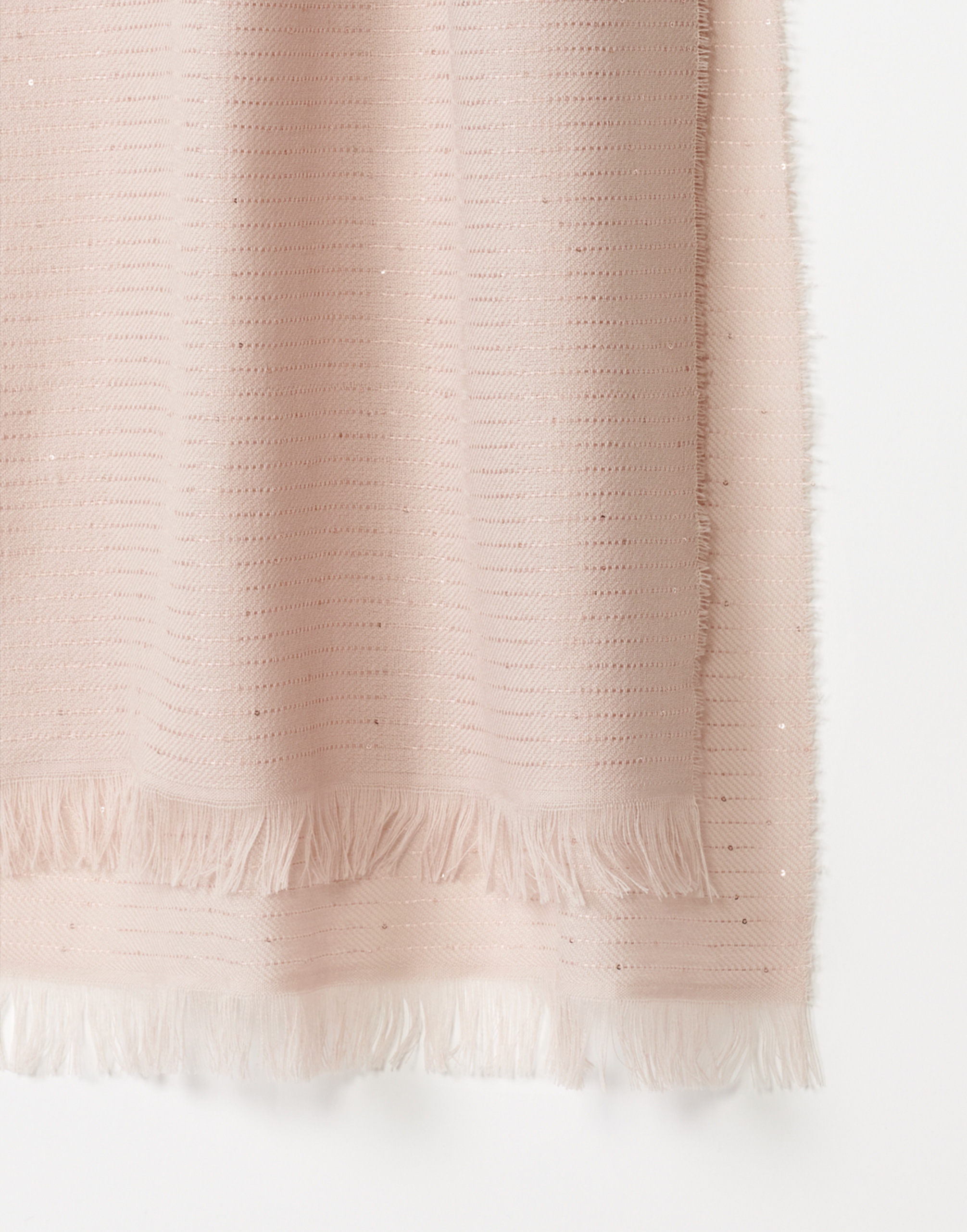 Shop Fabiana Filippi Wool And Micro Sequin Scarf In Peony