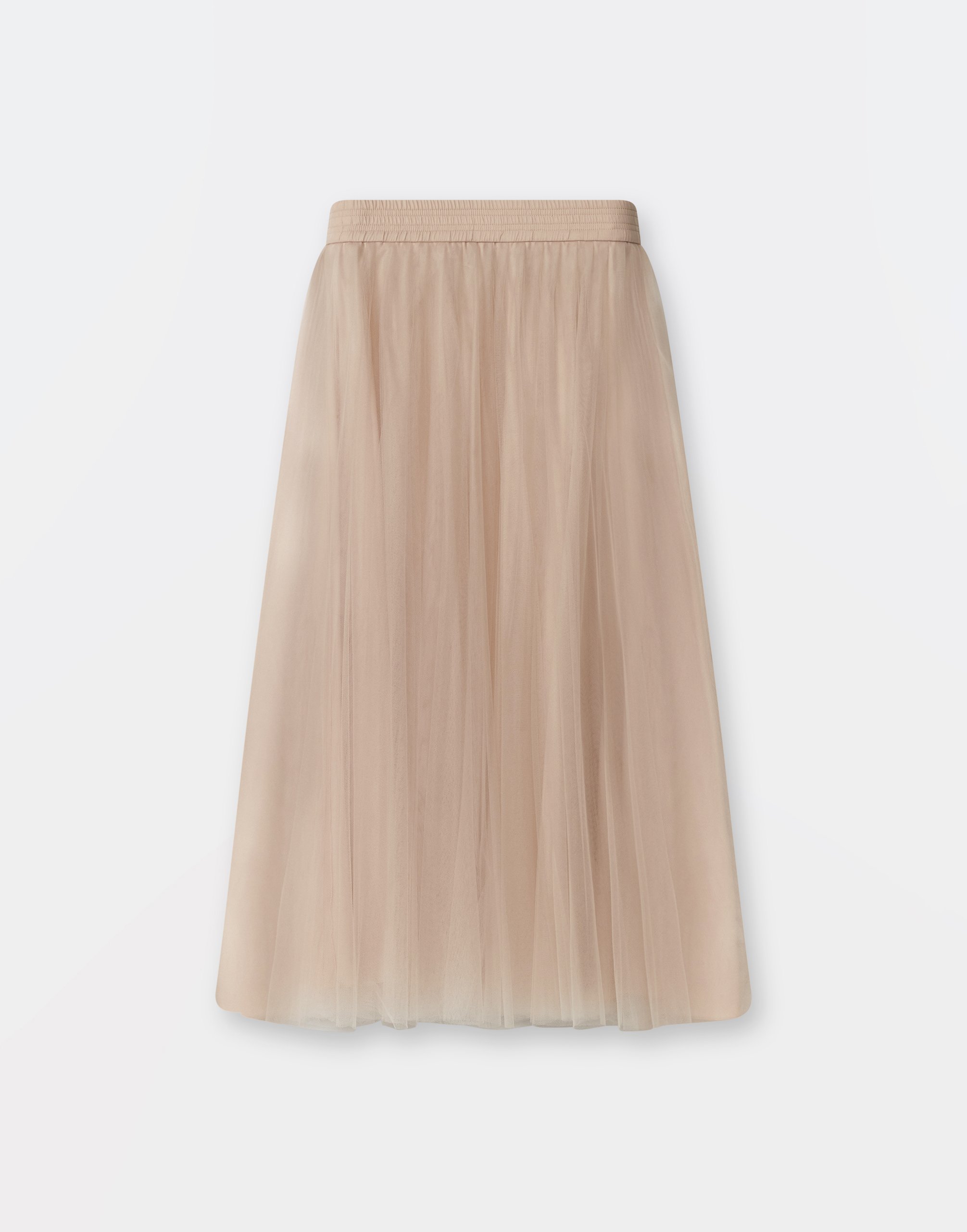 Shop Fabiana Filippi Wide Tulle Skirt In Dusty Pink