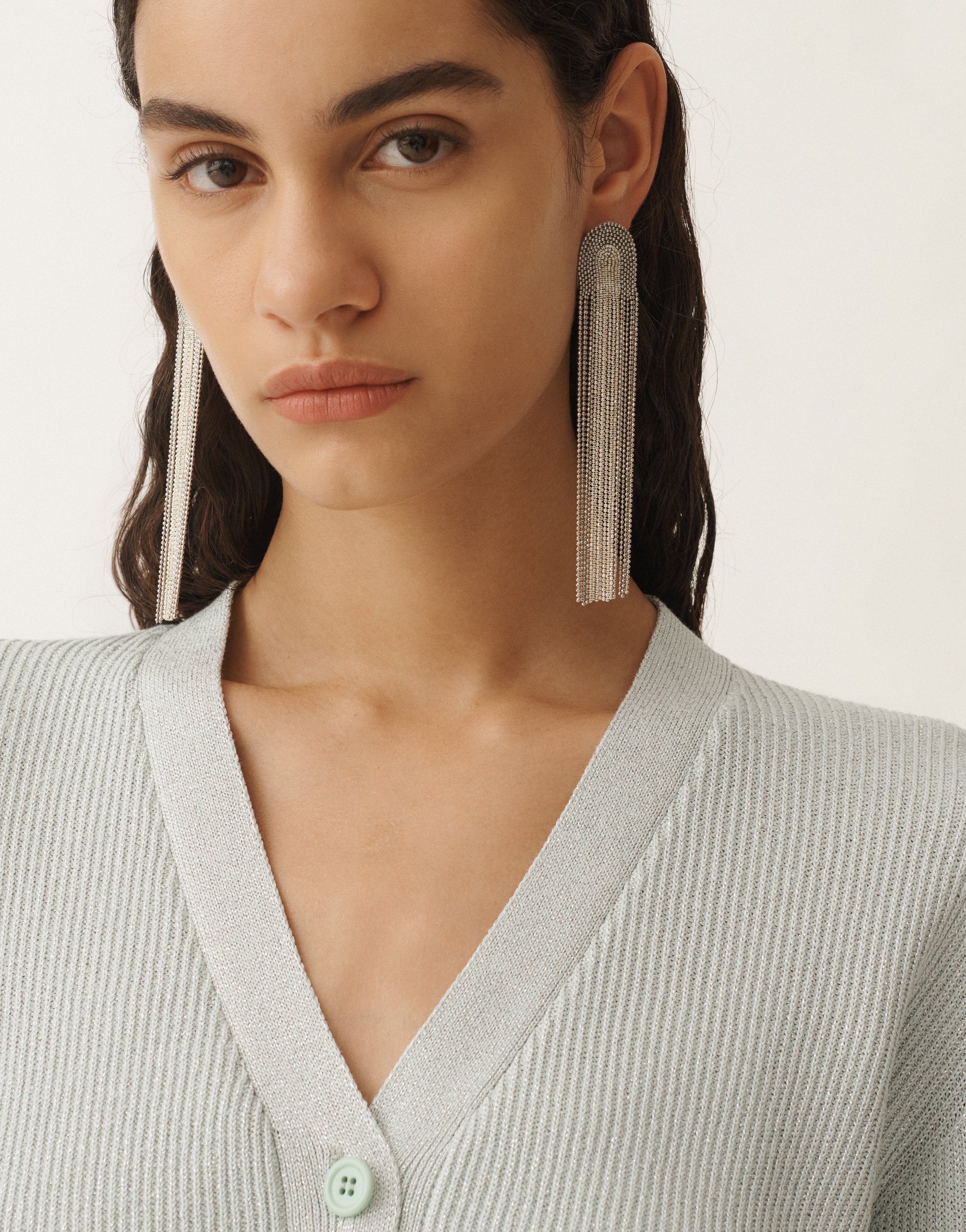 Fabiana Filippi Diamond Wire Earrings In Only One Color