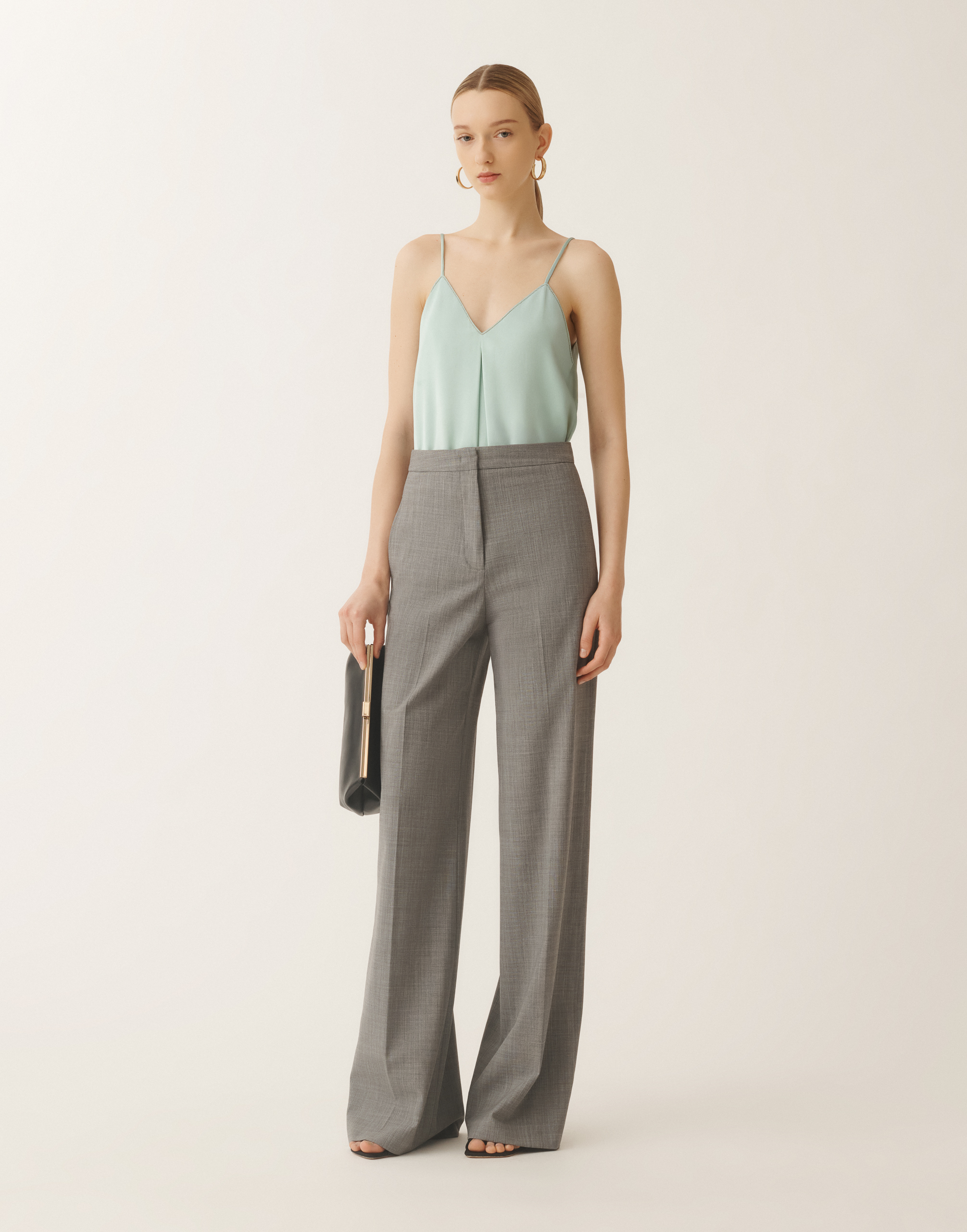 Fabiana Filippi Viscose Satin Lingerie Top In Aquagreen
