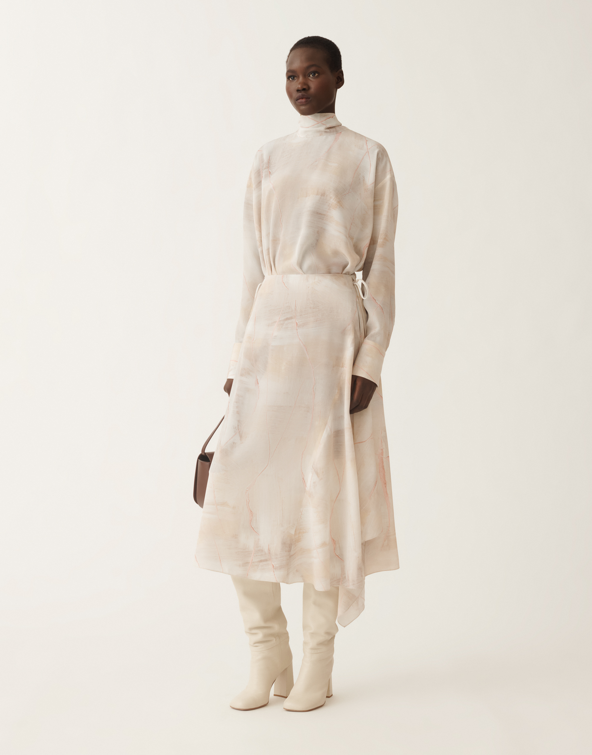 Fabiana Filippi Printed Crepe De Chine Skirt
