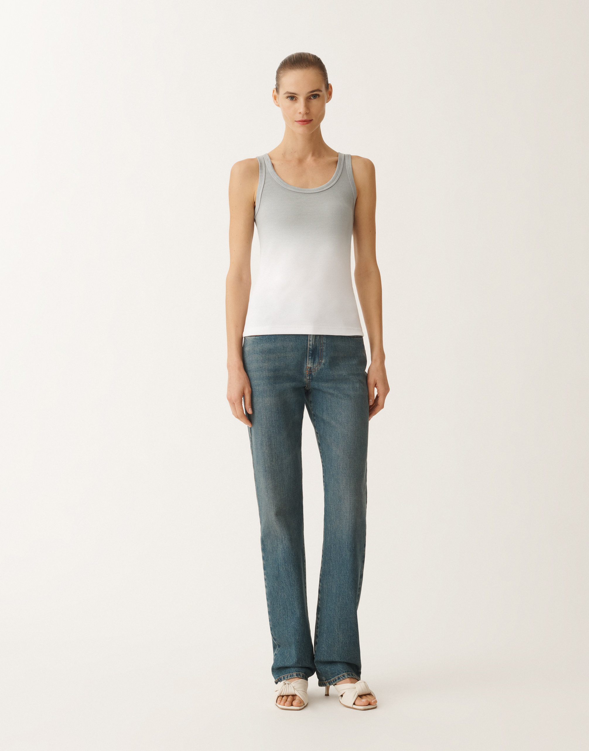 Fabiana Filippi Gradient-print Jersey Tank Top In Grey