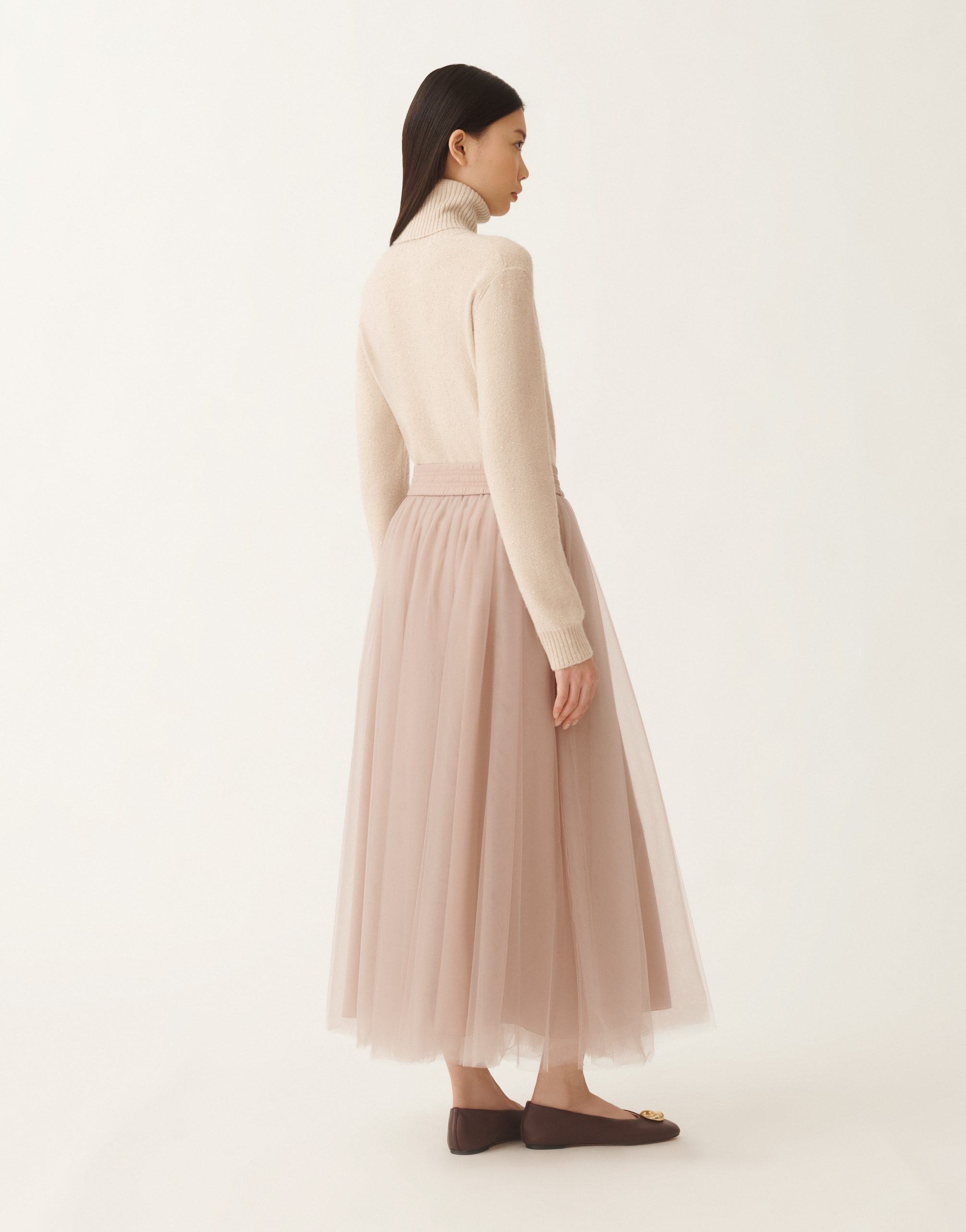 Fabiana Filippi High Waist Tulle Midi Skirt