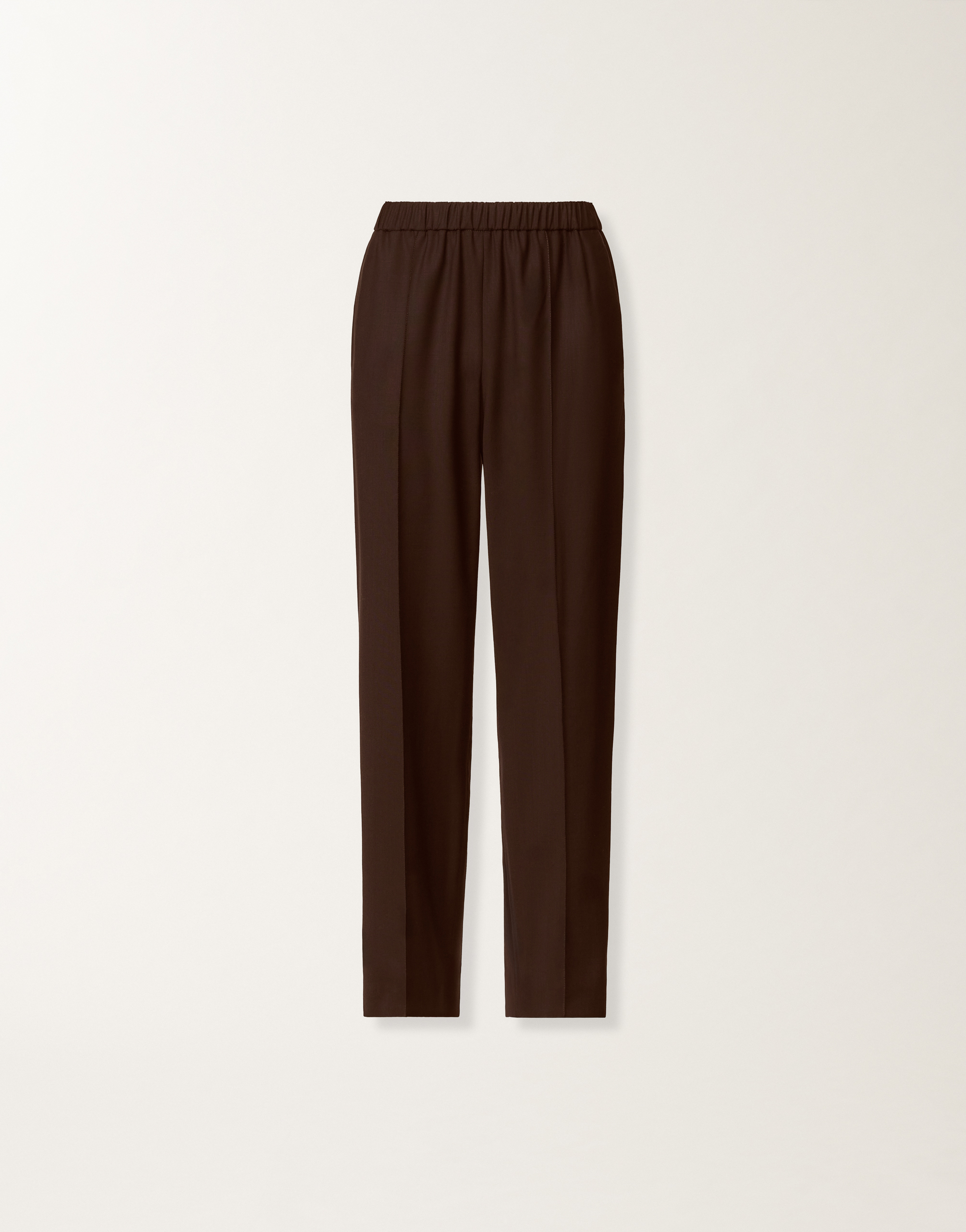 Fabiana Filippi Elastic-waist Side-seam Trousers In Brown