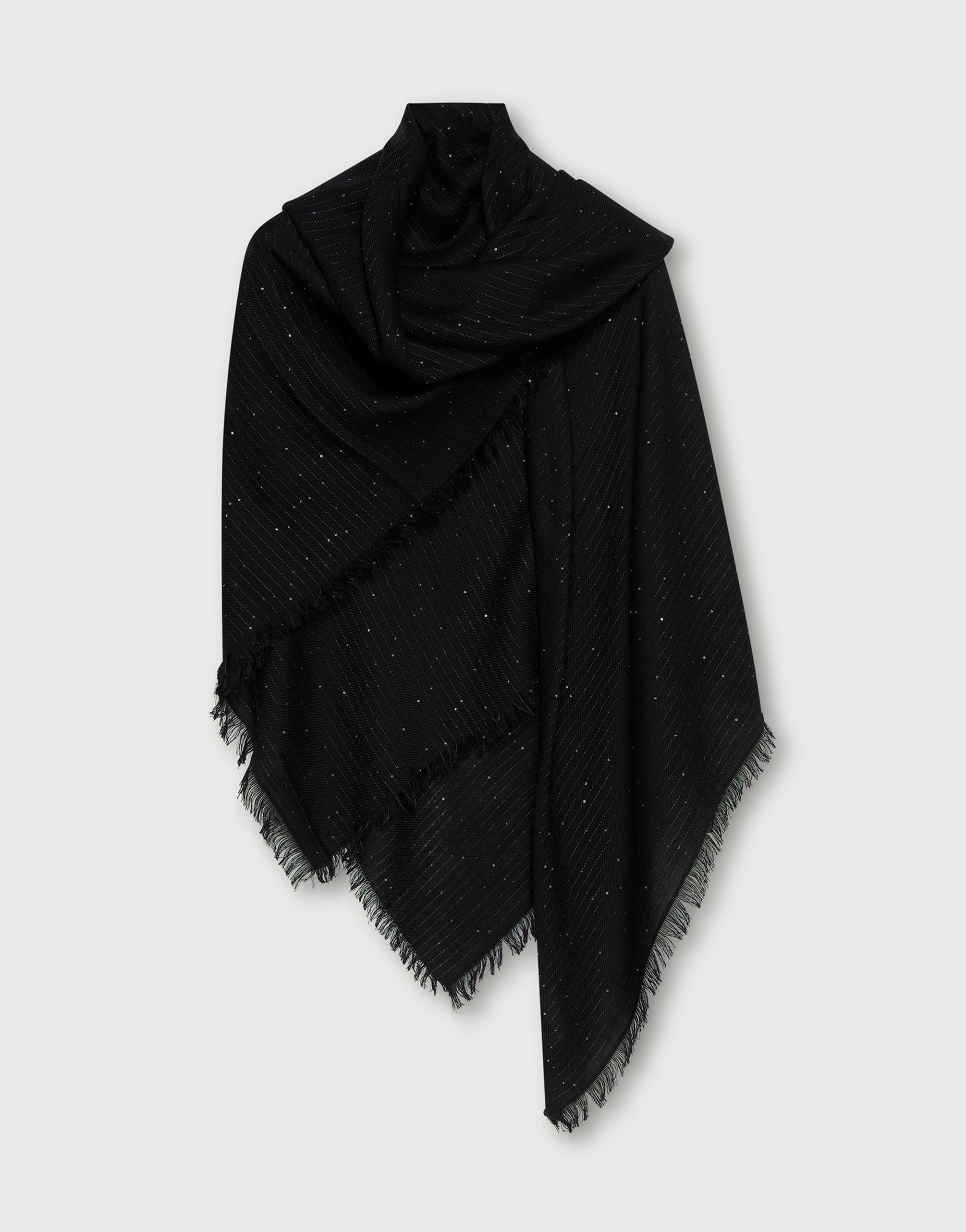 Wool cloak, black Scarves & Stoles for Women | Fabiana Filippi®