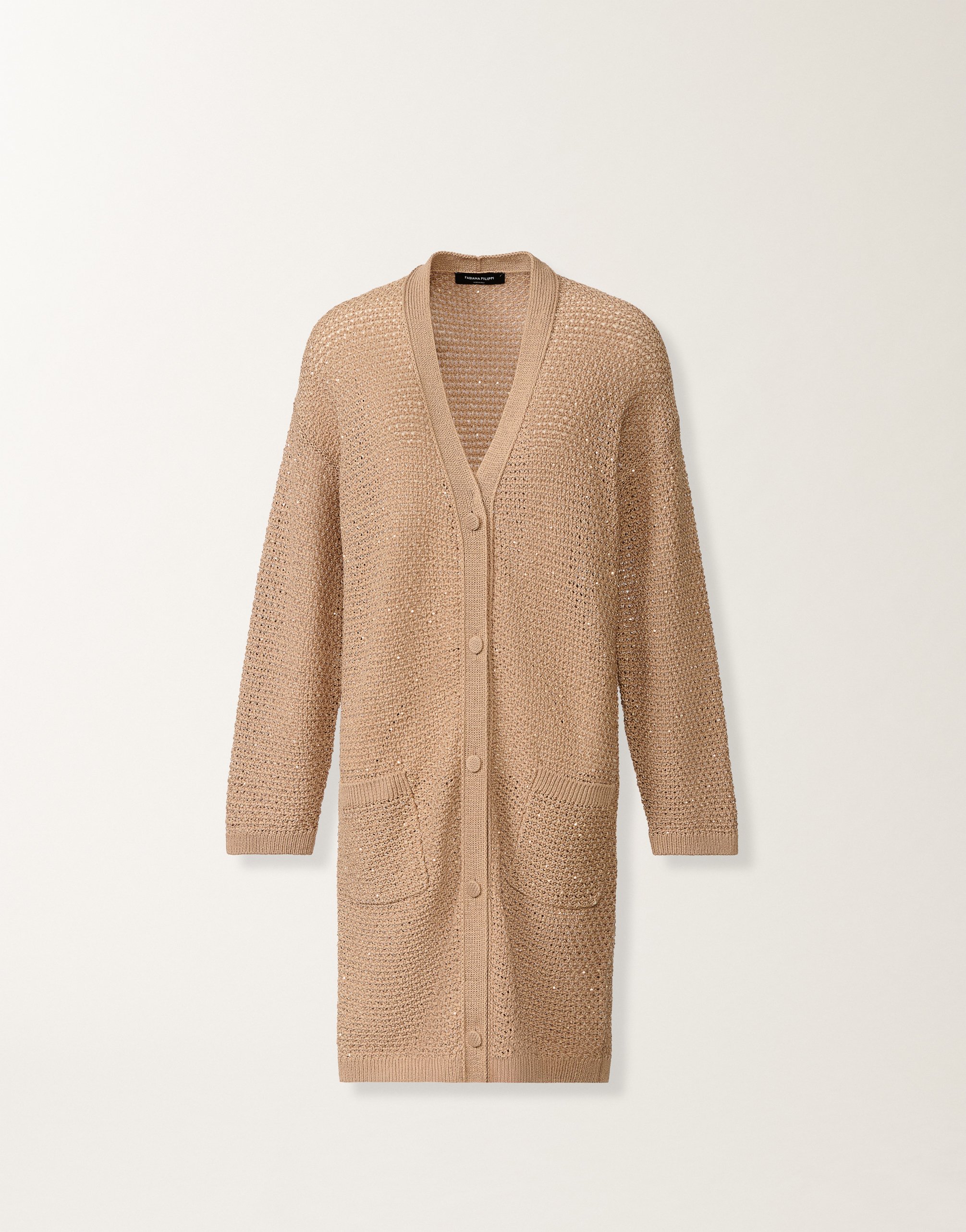 Fabiana Filippi Cotton Tape Cardigan With Sequins