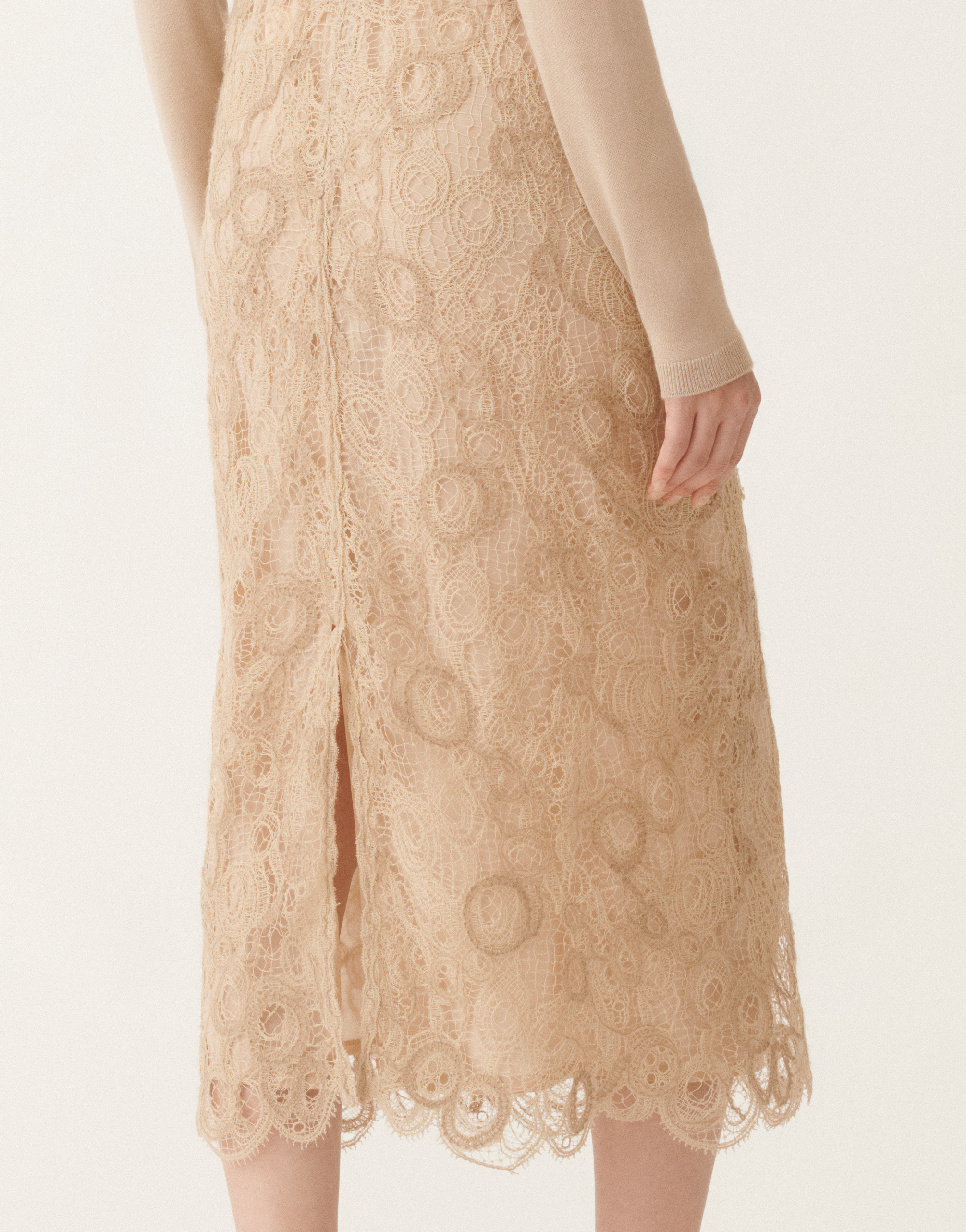 Fabiana Filippi Macramé Lace Skirt In Brown