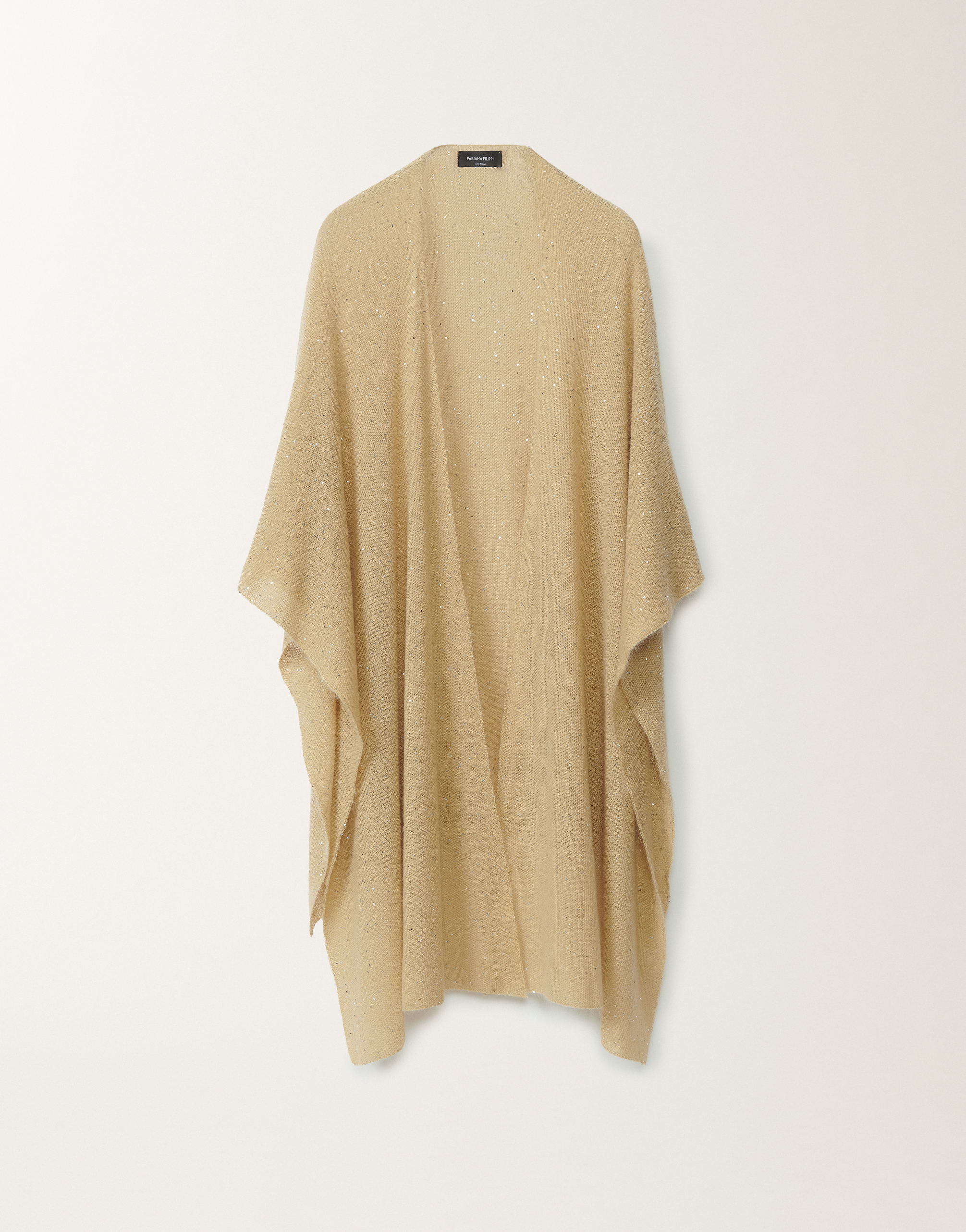 Shop Fabiana Filippi Mohair Open Cape In Yellow