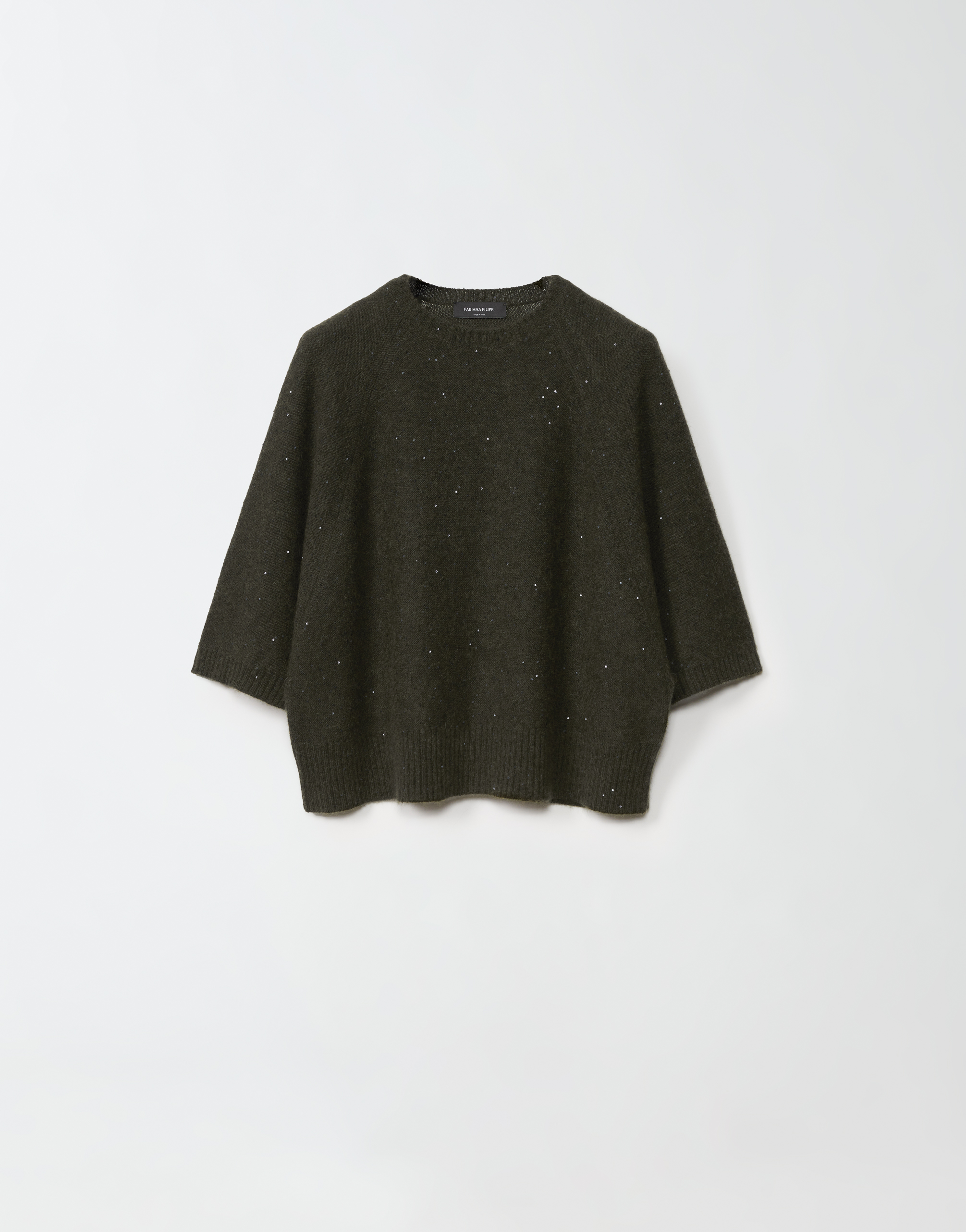 Shop Fabiana Filippi Cape With Sequins In Green