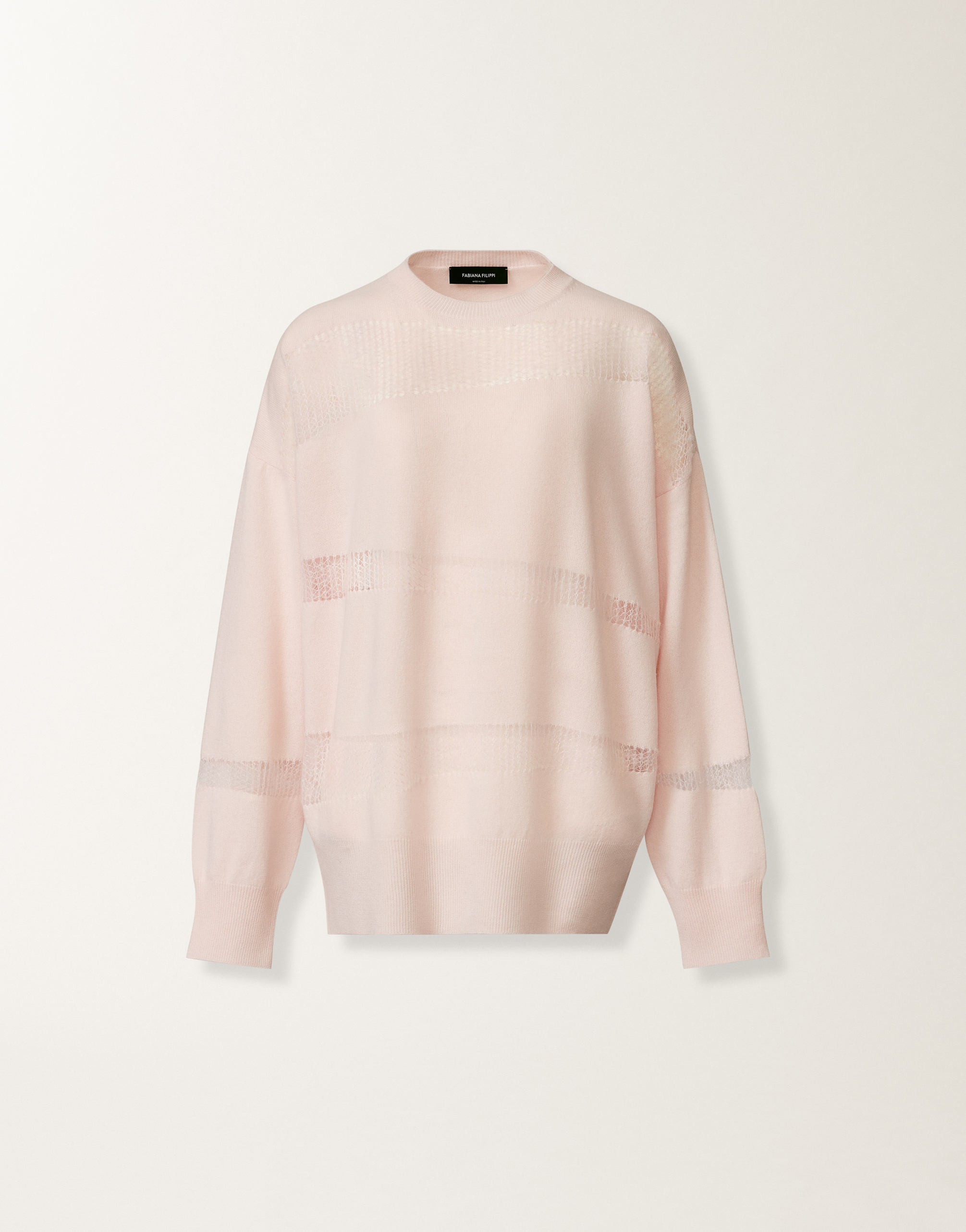 Fabiana Filippi Sweater In Platinum And Mohair In Pink