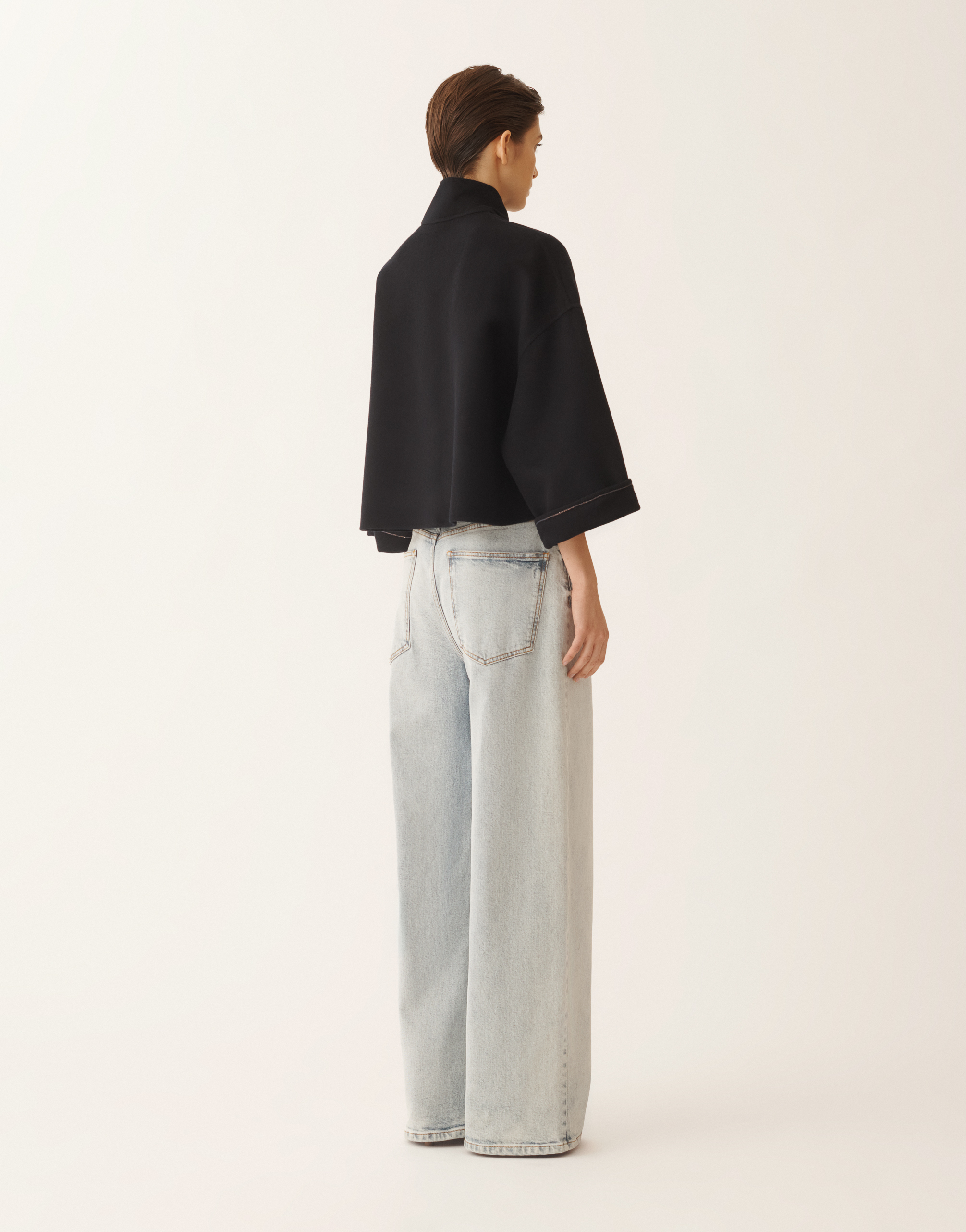 Fabiana Filippi Reversible Platinum And Mohair Jacket In Rock-color Frescolana In Blue