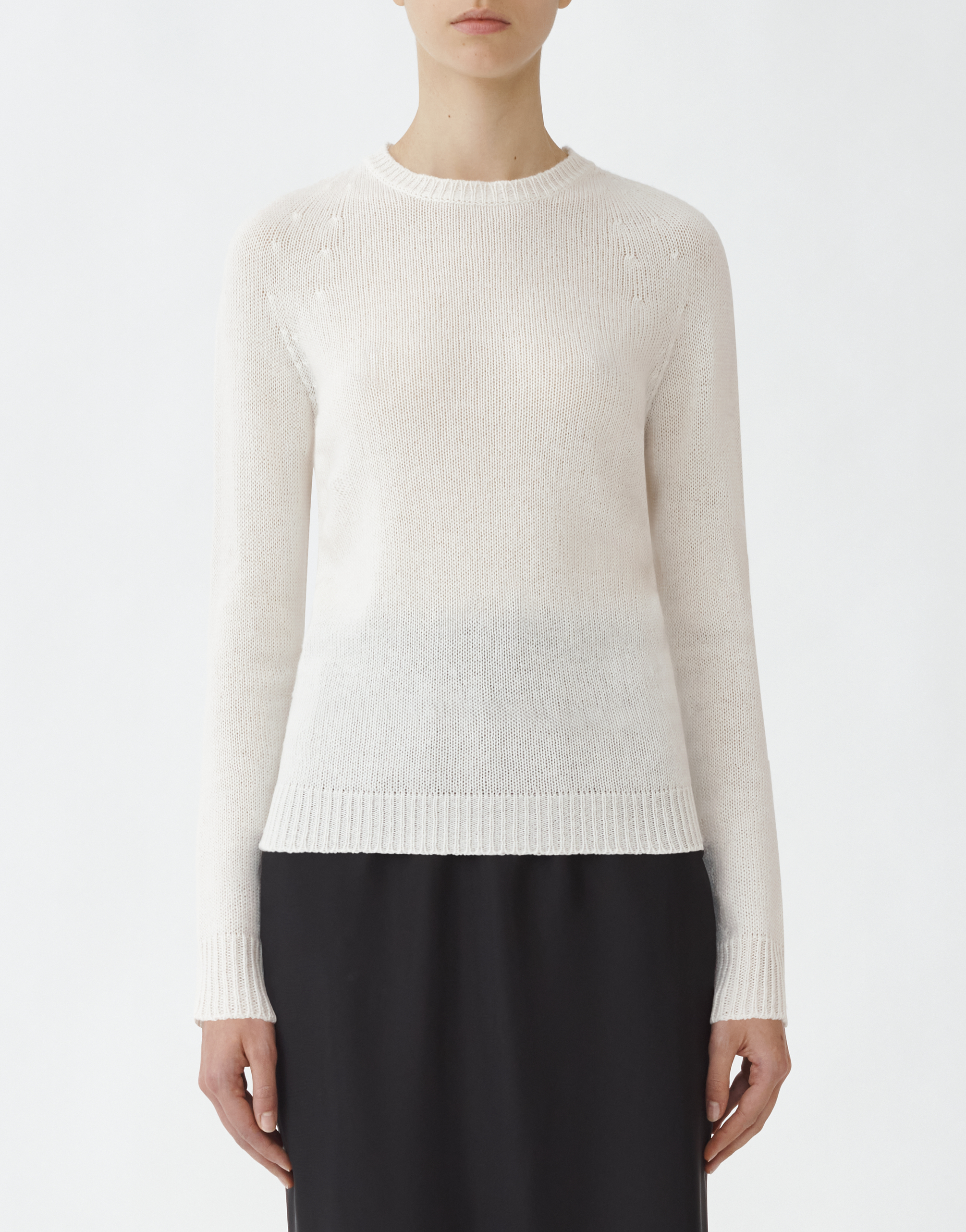 Shop Fabiana Filippi Cashmere Crew Neck Sweater In White