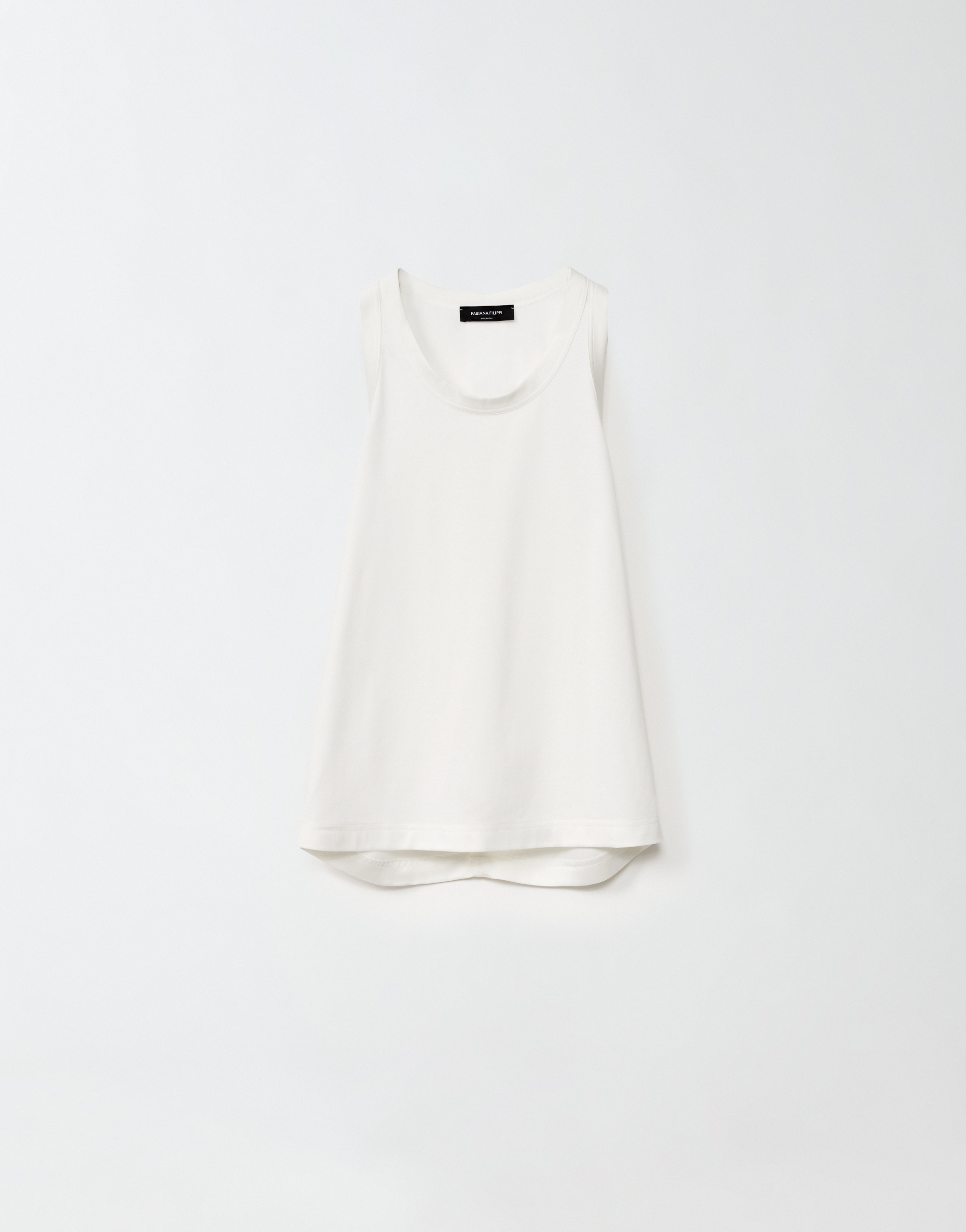Fabiana Filippi Viscose And Jersey Vest Top In White