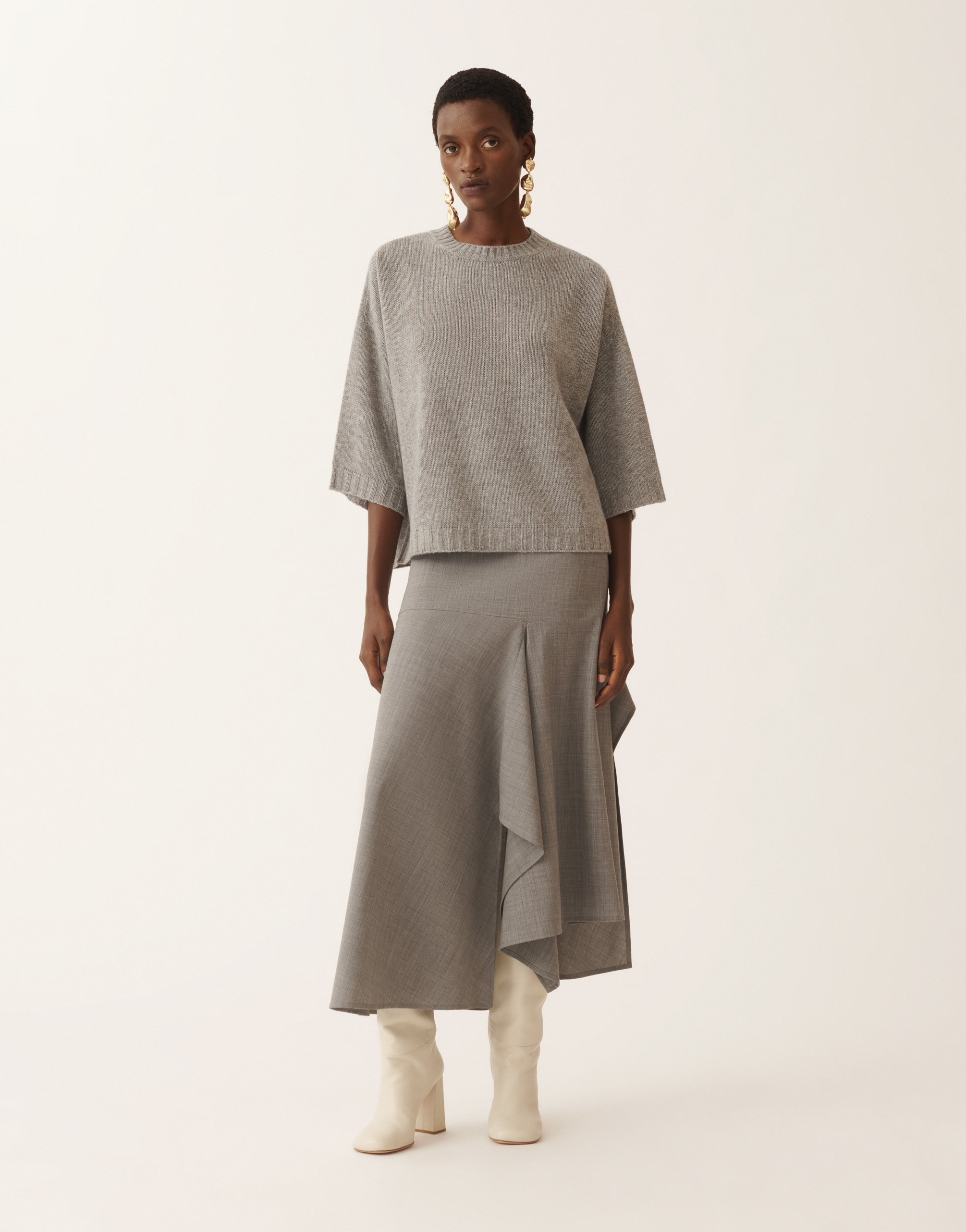 Fabiana Filippi Cashmere T-shirt In Gray