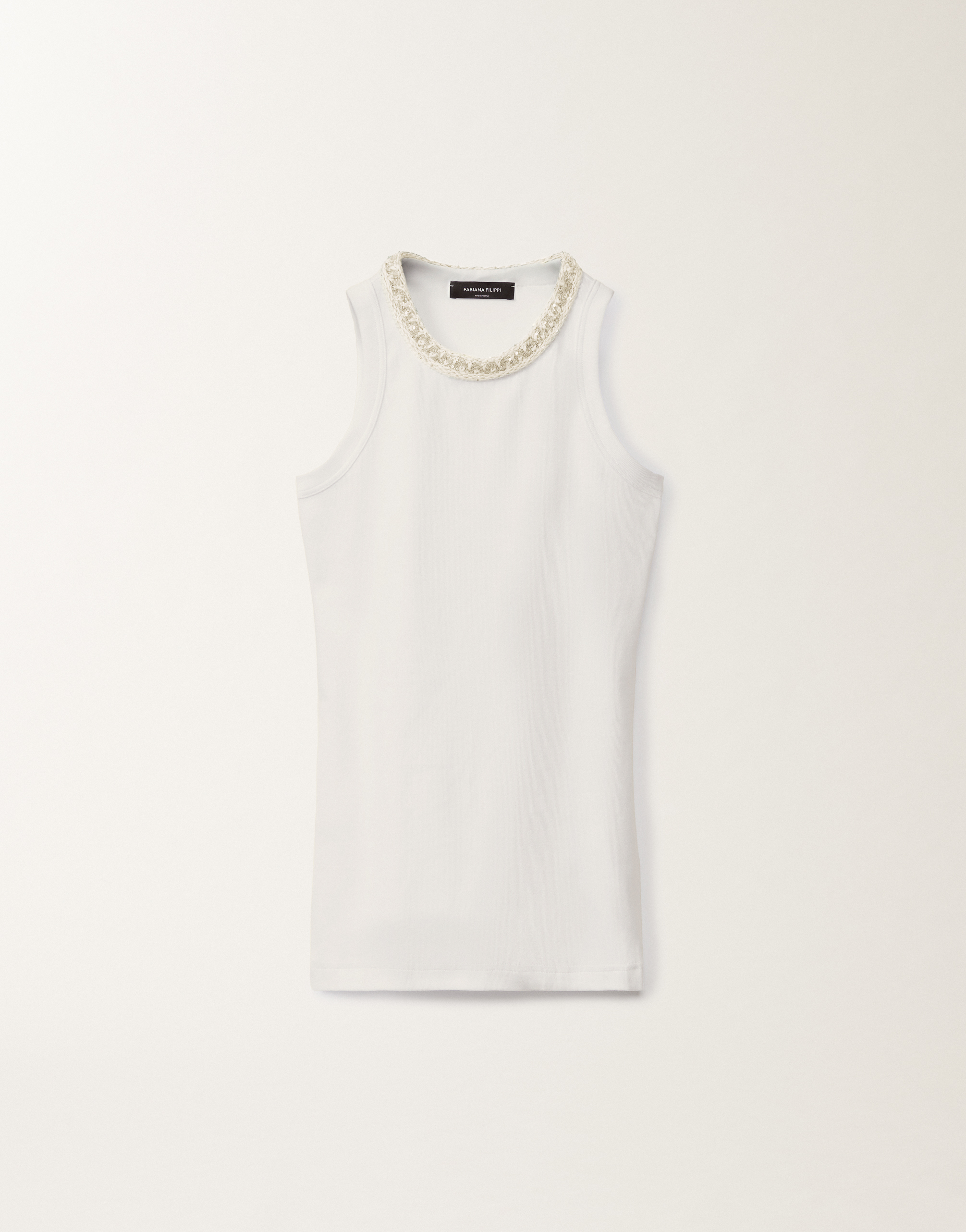 Shop Fabiana Filippi Jersey Vest Top In White