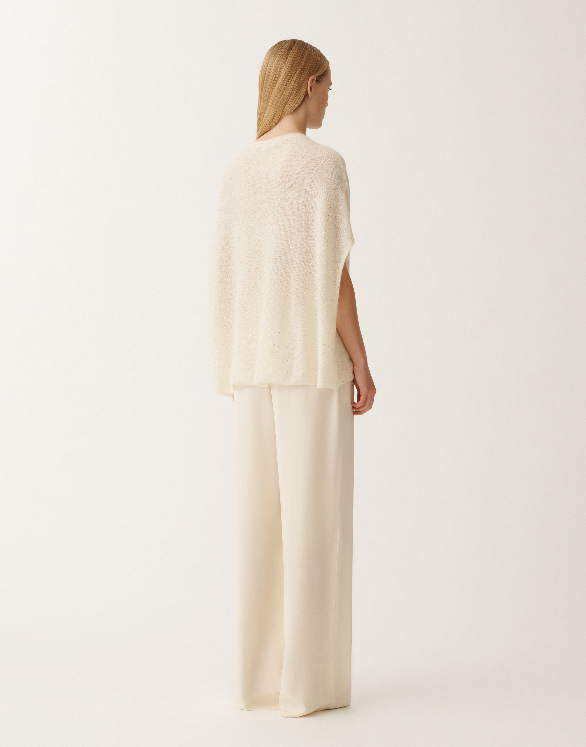 Fabiana Filippi Mini-sequin Embellished Knitted Top In White