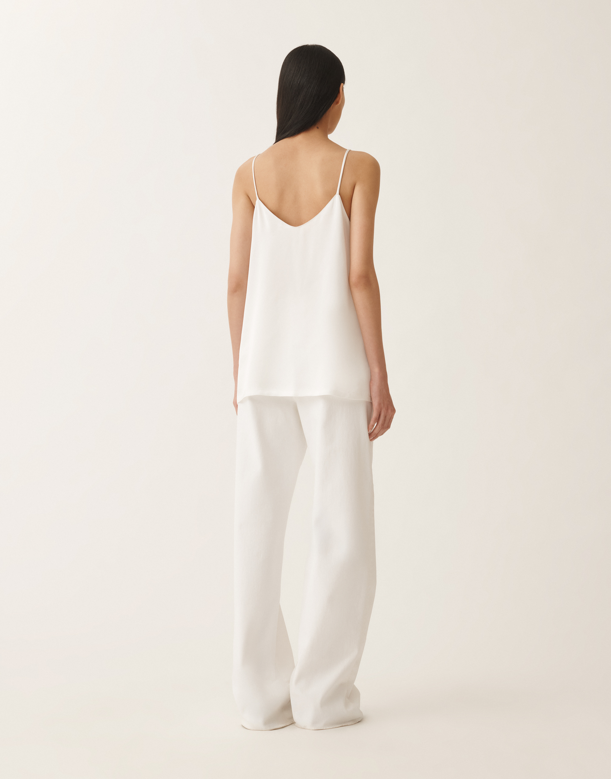 Fabiana Filippi Viscose Satin Lingerie Top In White
