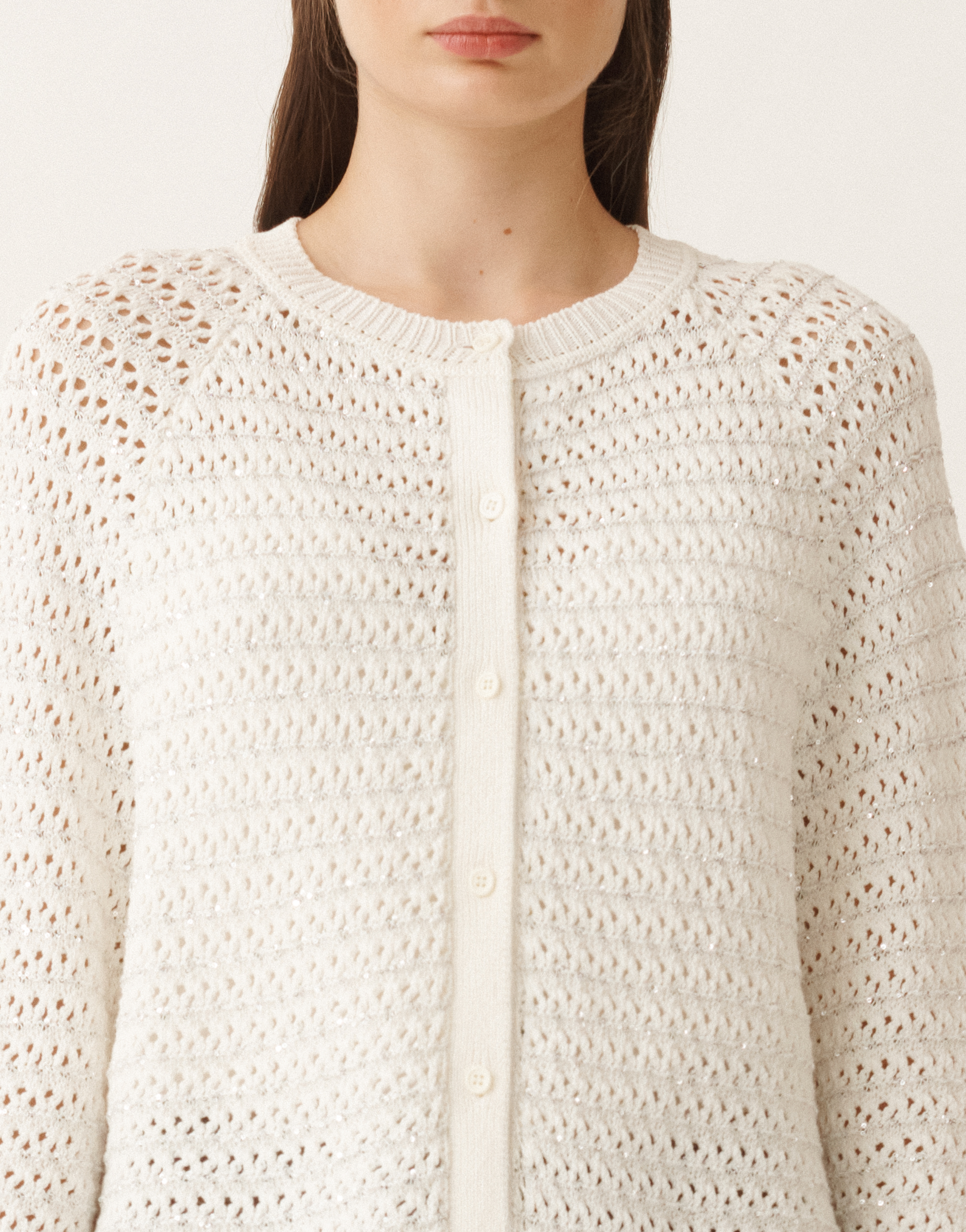 FABIANA FILIPPI COTTON OPEN CAPE WITH SEQUINS