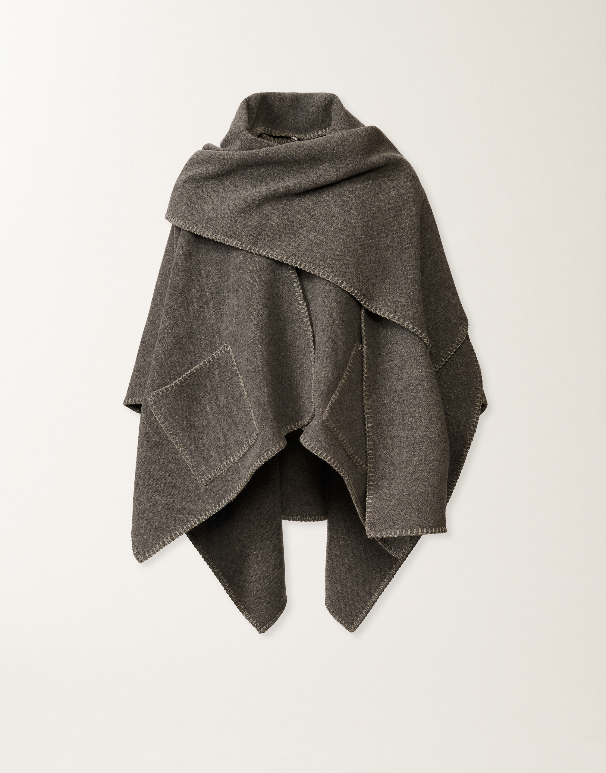 Fabiana Filippi Wool Cloak In Gray