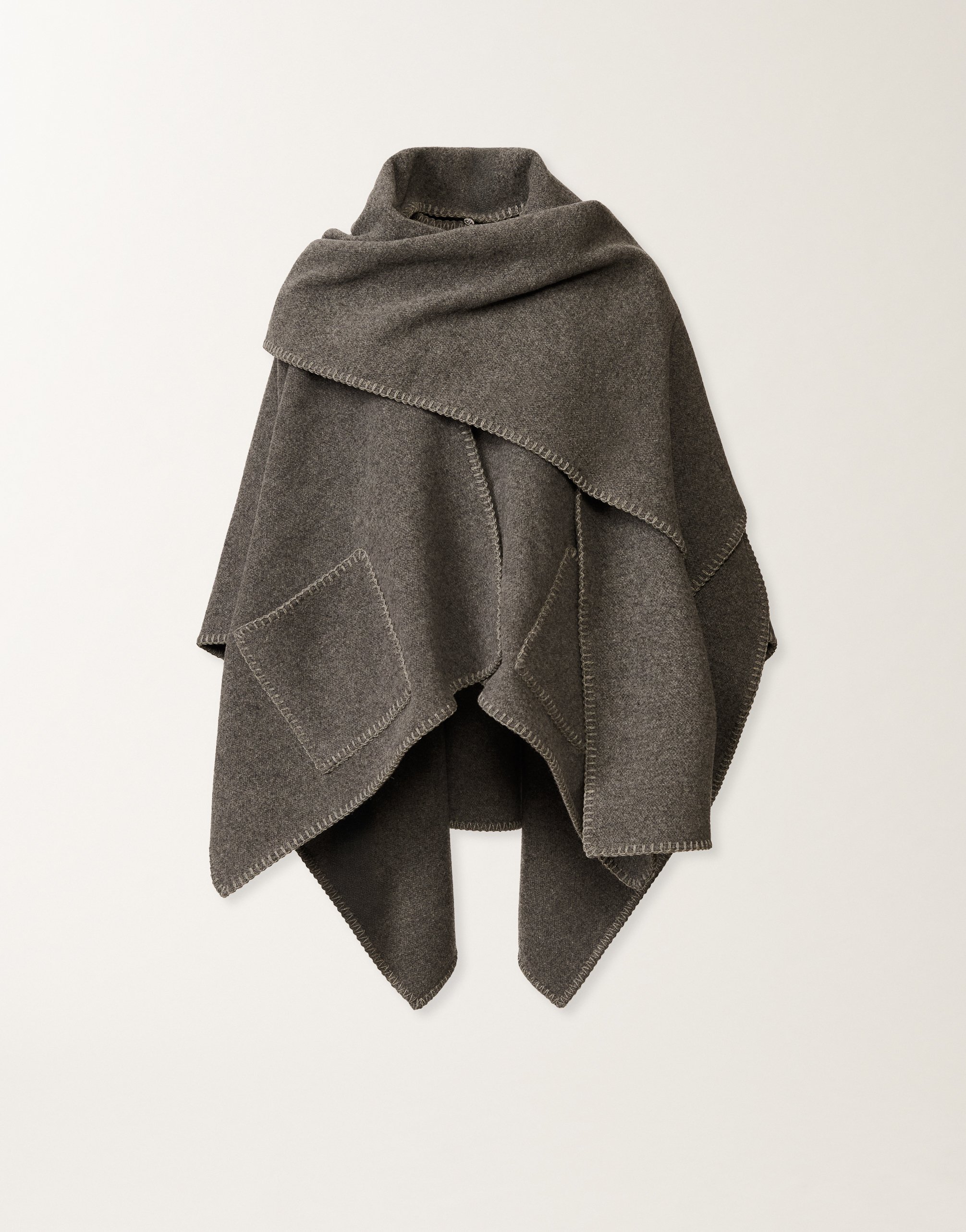 Fabiana Filippi Wool Cloak In Gray
