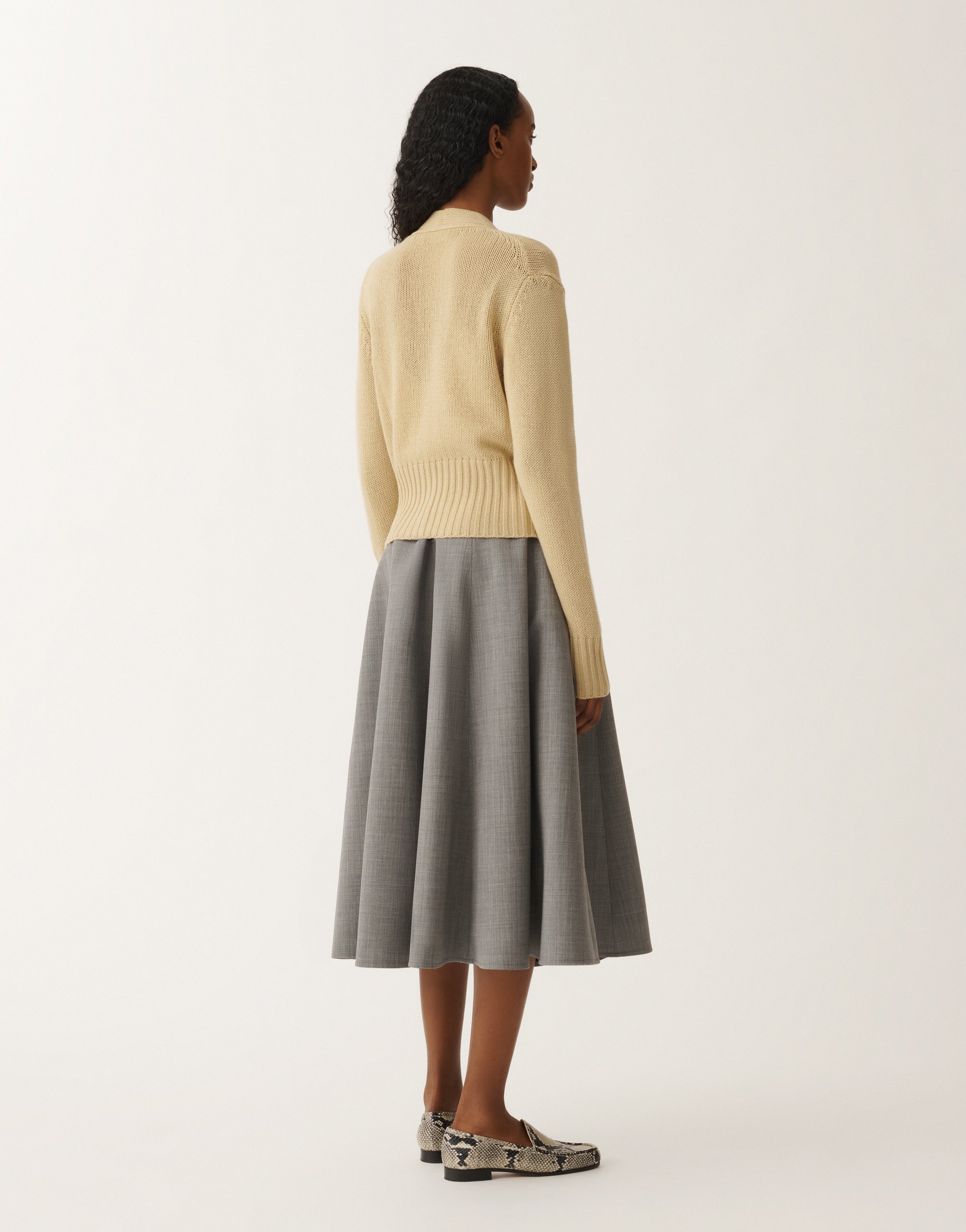 Shop Fabiana Filippi Brushed Cashmere Cardigan In Yellow