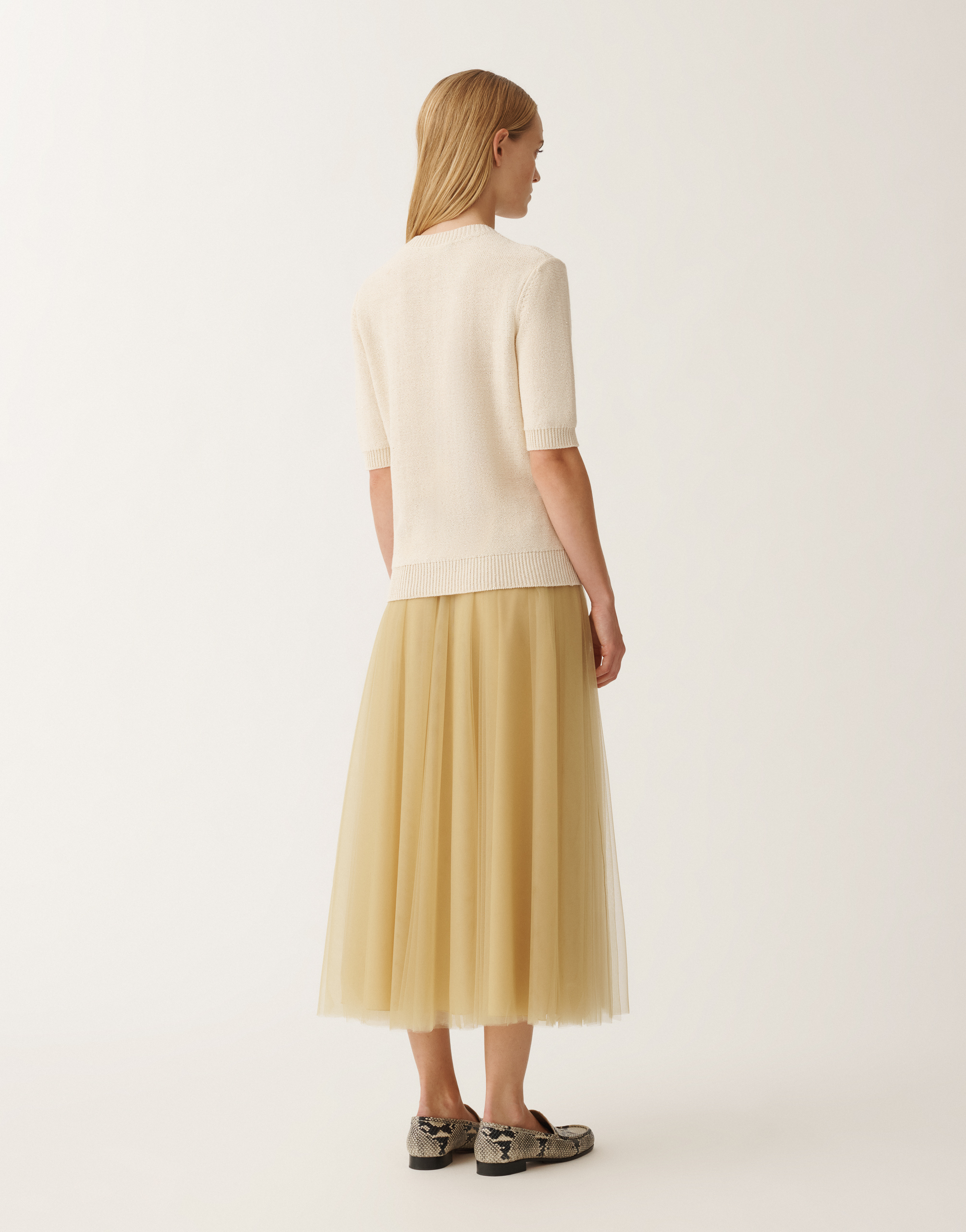 Shop Fabiana Filippi Cotton And Linen Sweater With Sequins In White