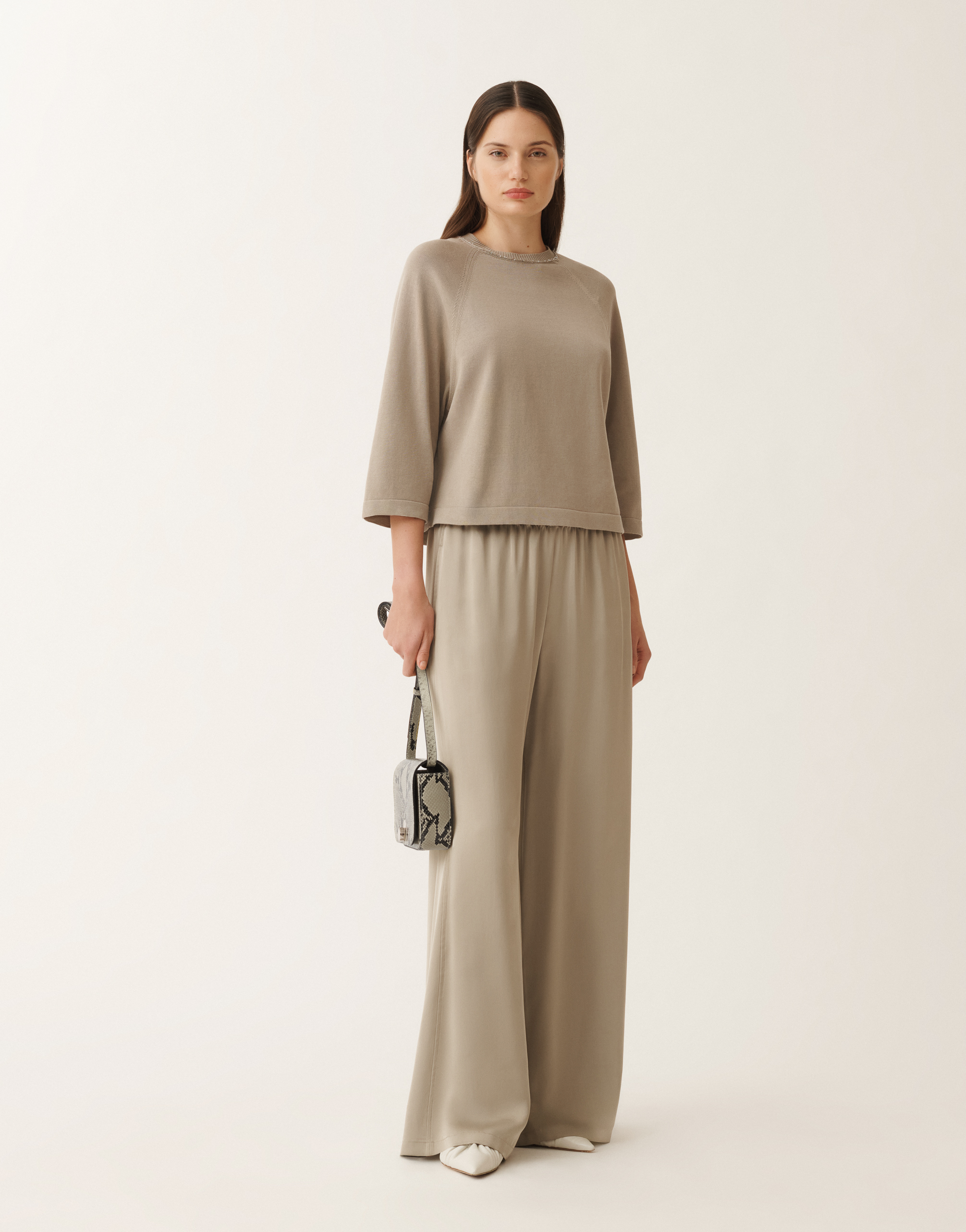 Shop Fabiana Filippi Organic Cotton Cape In Clay
