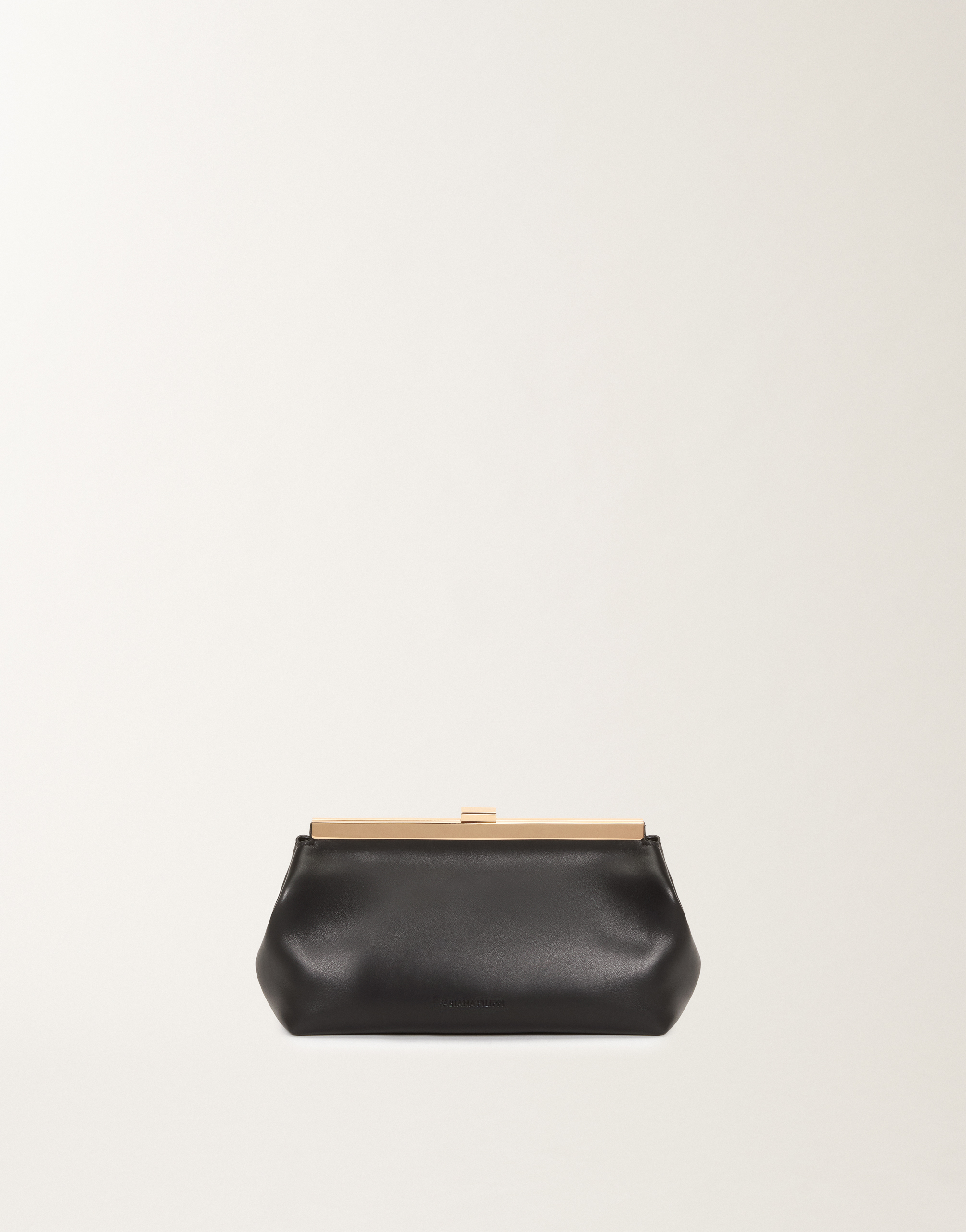 Fabiana Filippi Nappa Leather Clutch In Black