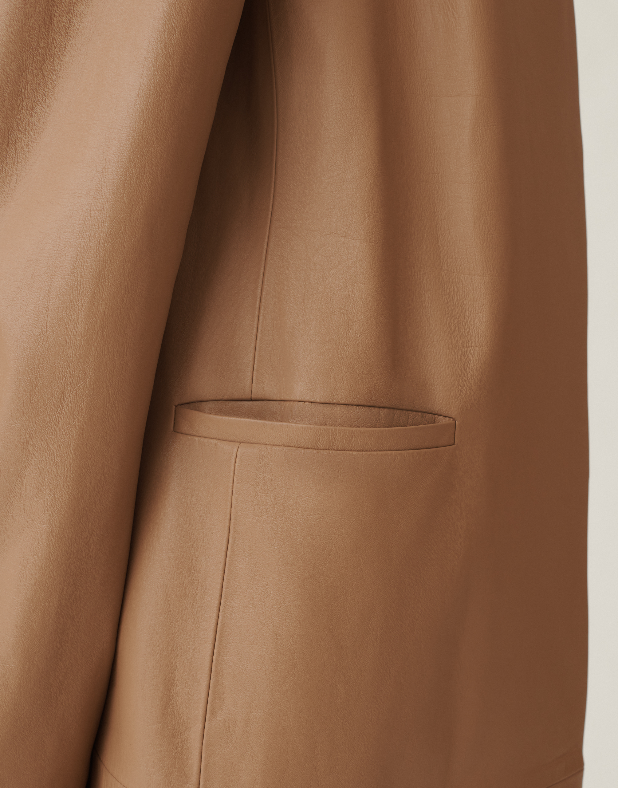 Fabiana Filippi Long Nappa Leather Jacket In Brown