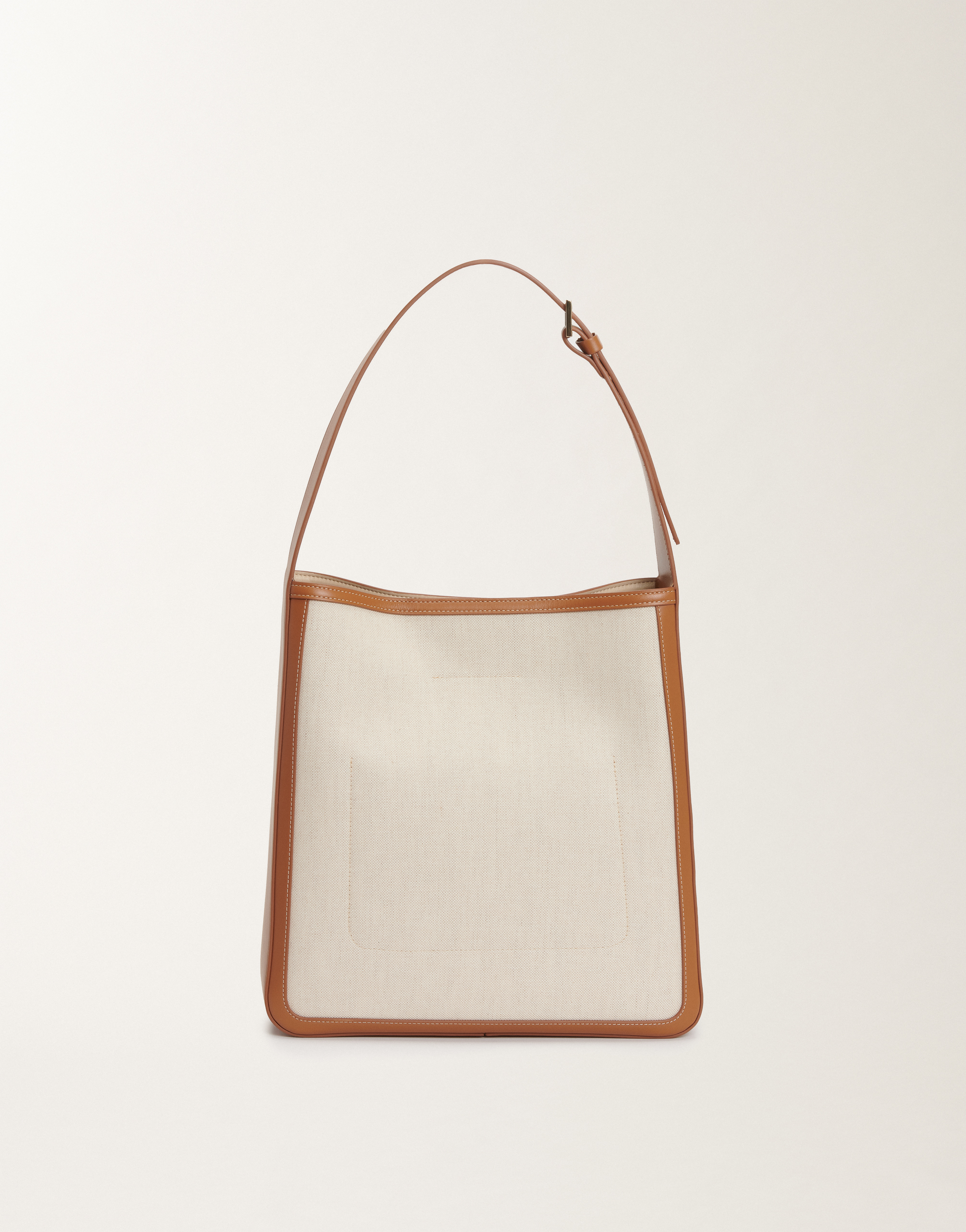 FABIANA FILIPPI CANVAS ECLISSI HOBO BAG WITH LEATHER TRIM 