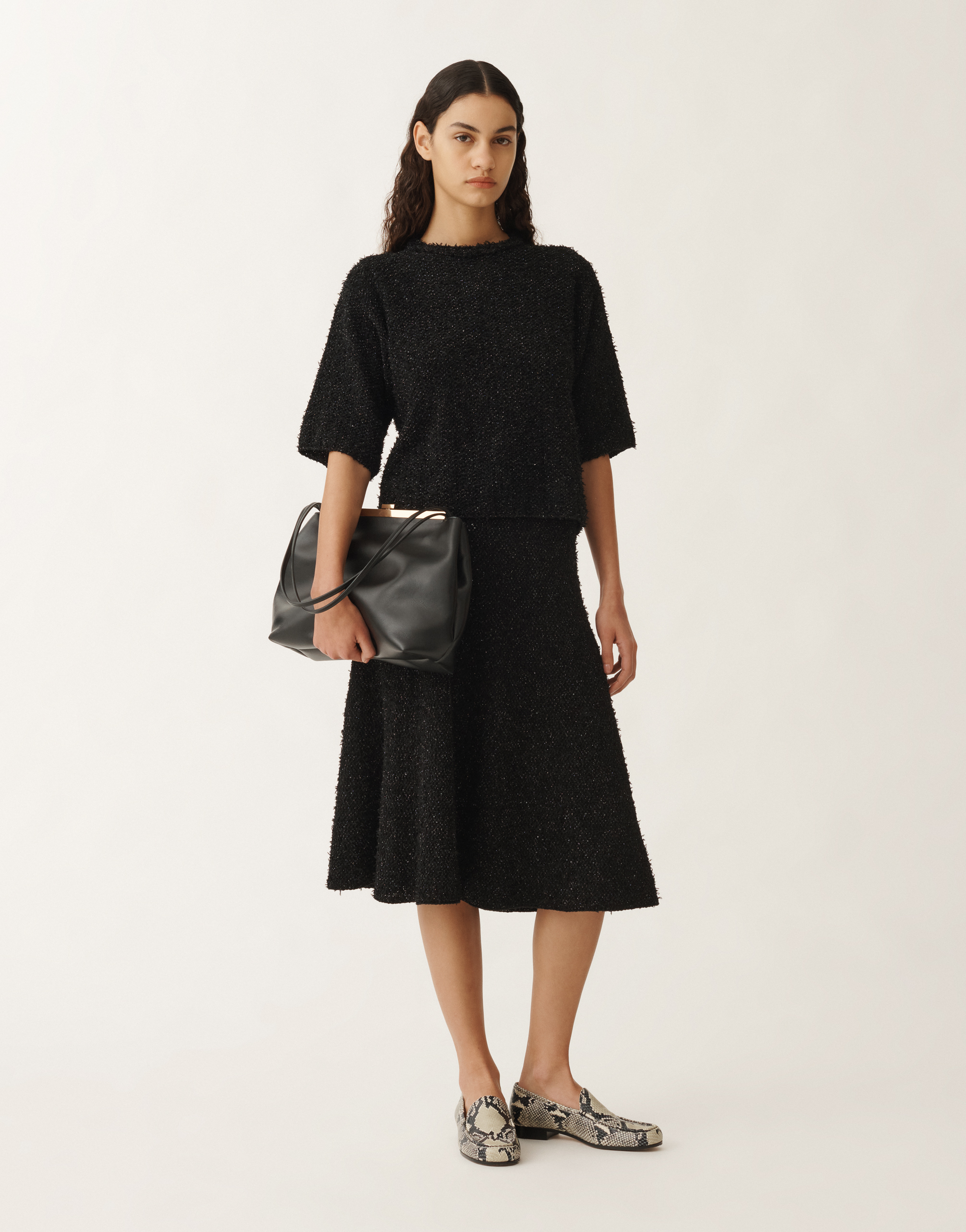 FABIANA FILIPPI TWEED-EFFECT T-SHIRT 