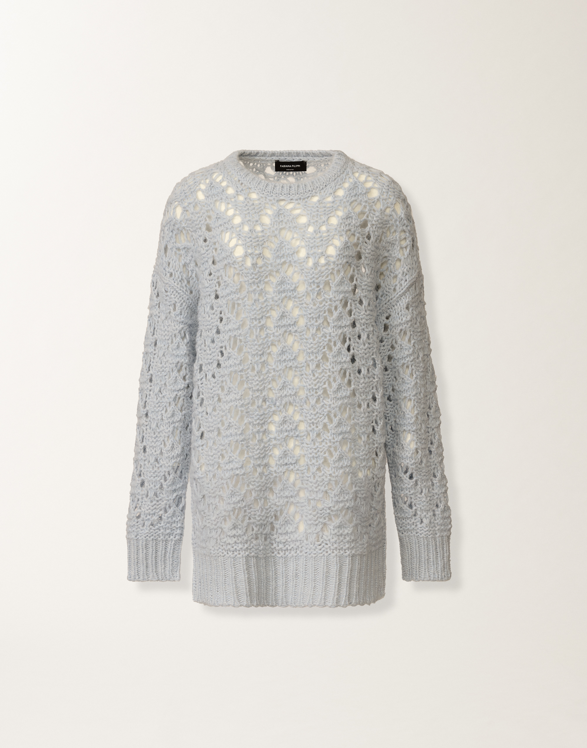 Fabiana Filippi Platinum Mohair Sweater In Blue