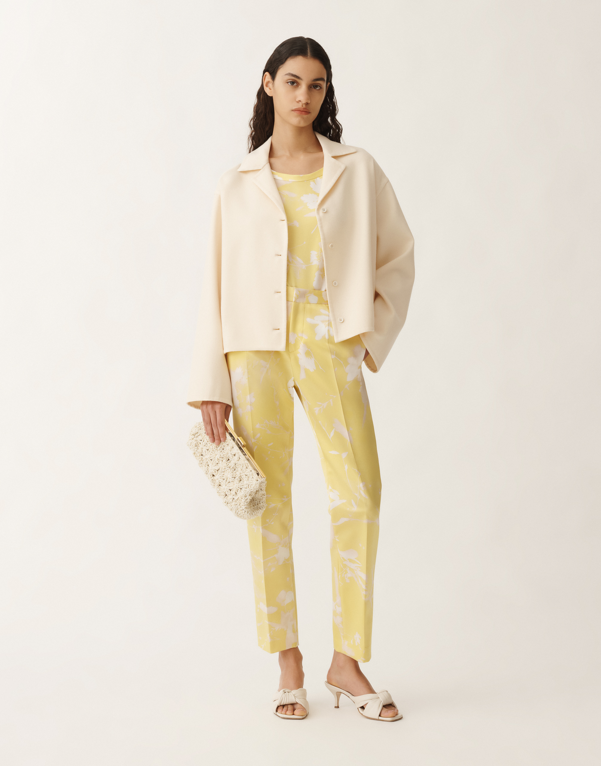 Shop Fabiana Filippi Tilia-print Silk Top In Yellow