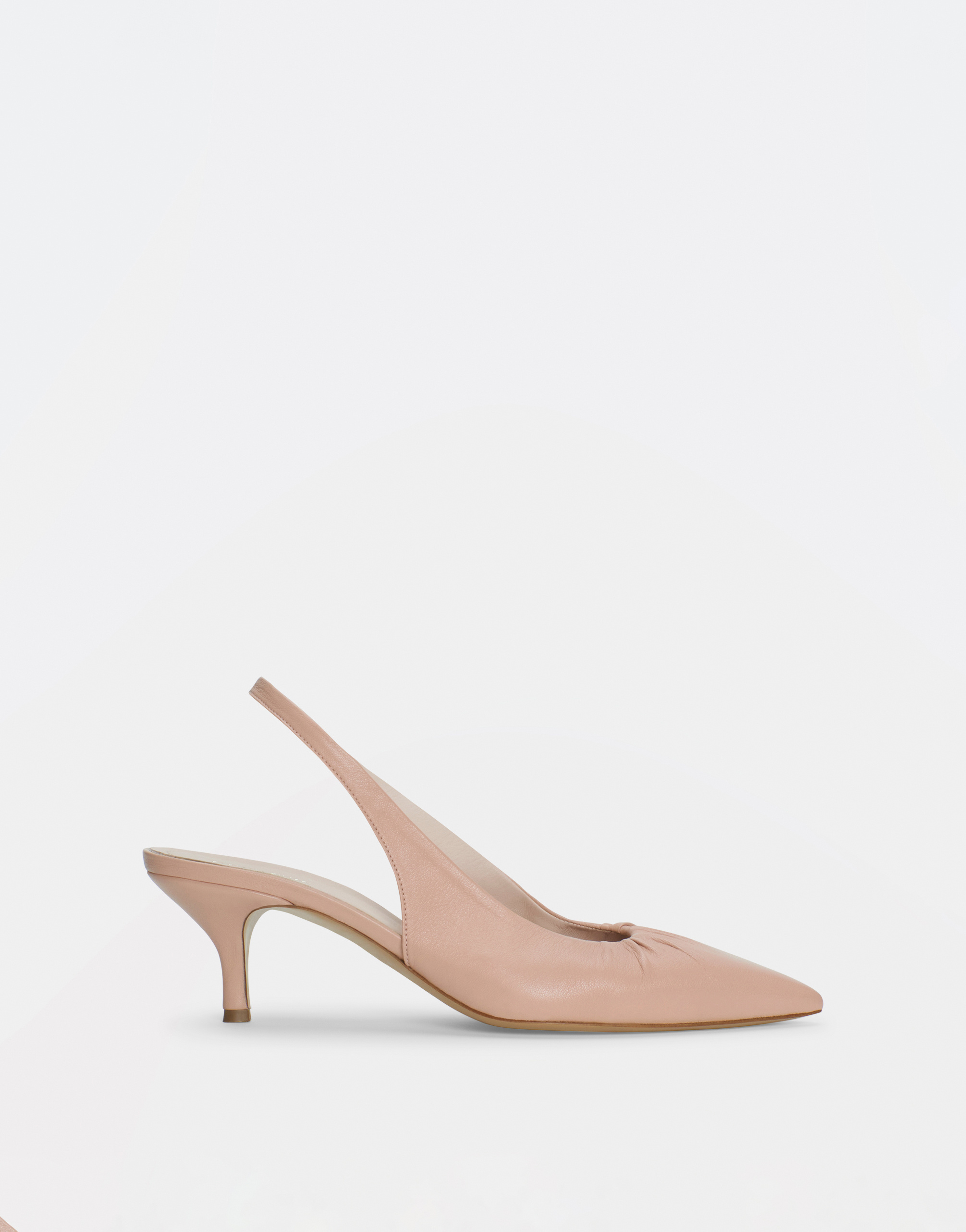 Shop Fabiana Filippi Leather Sling Back With 55 Mm Heel In Dusty Pink