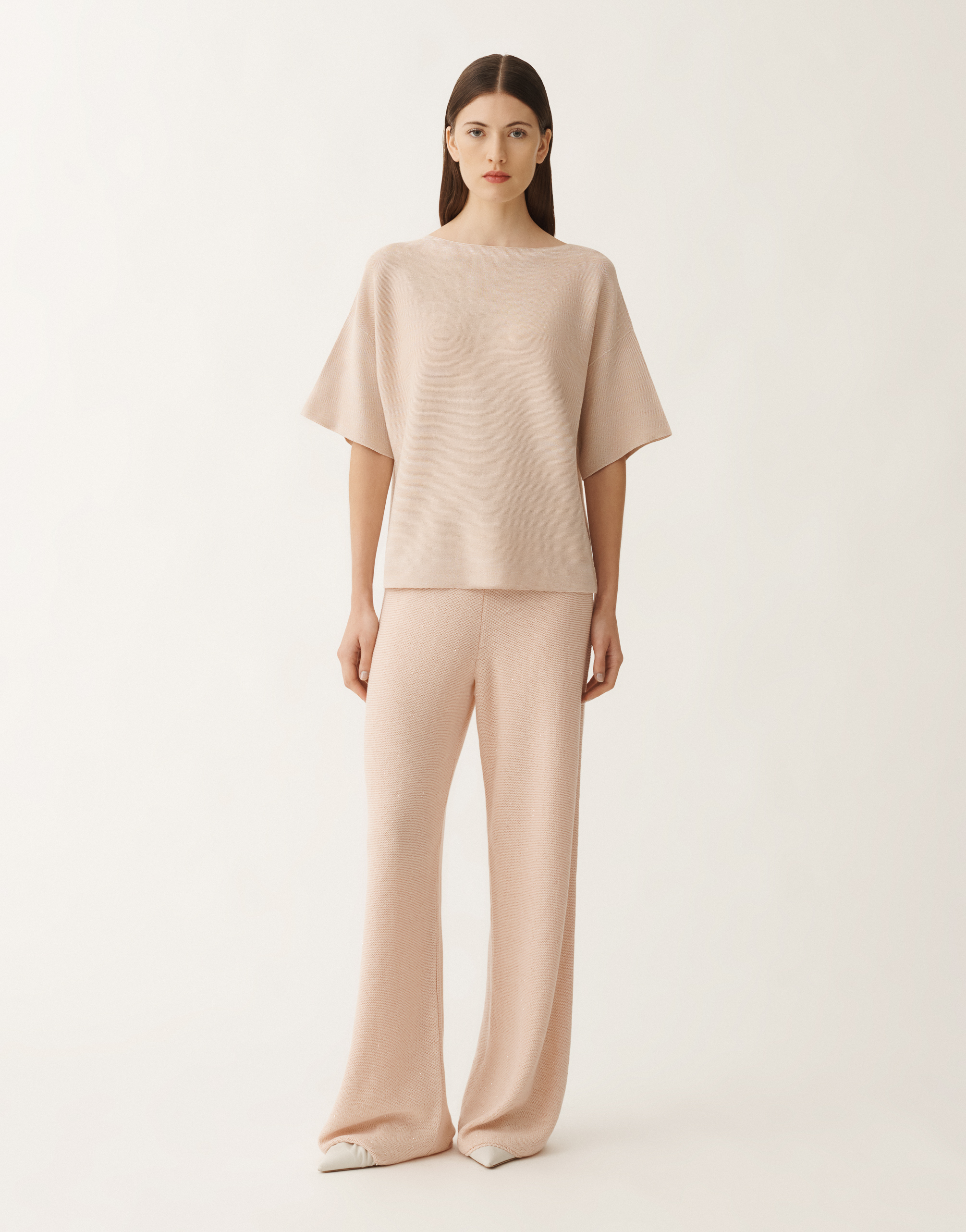 Fabiana Filippi Cotton And Lurex Sweater In Pink