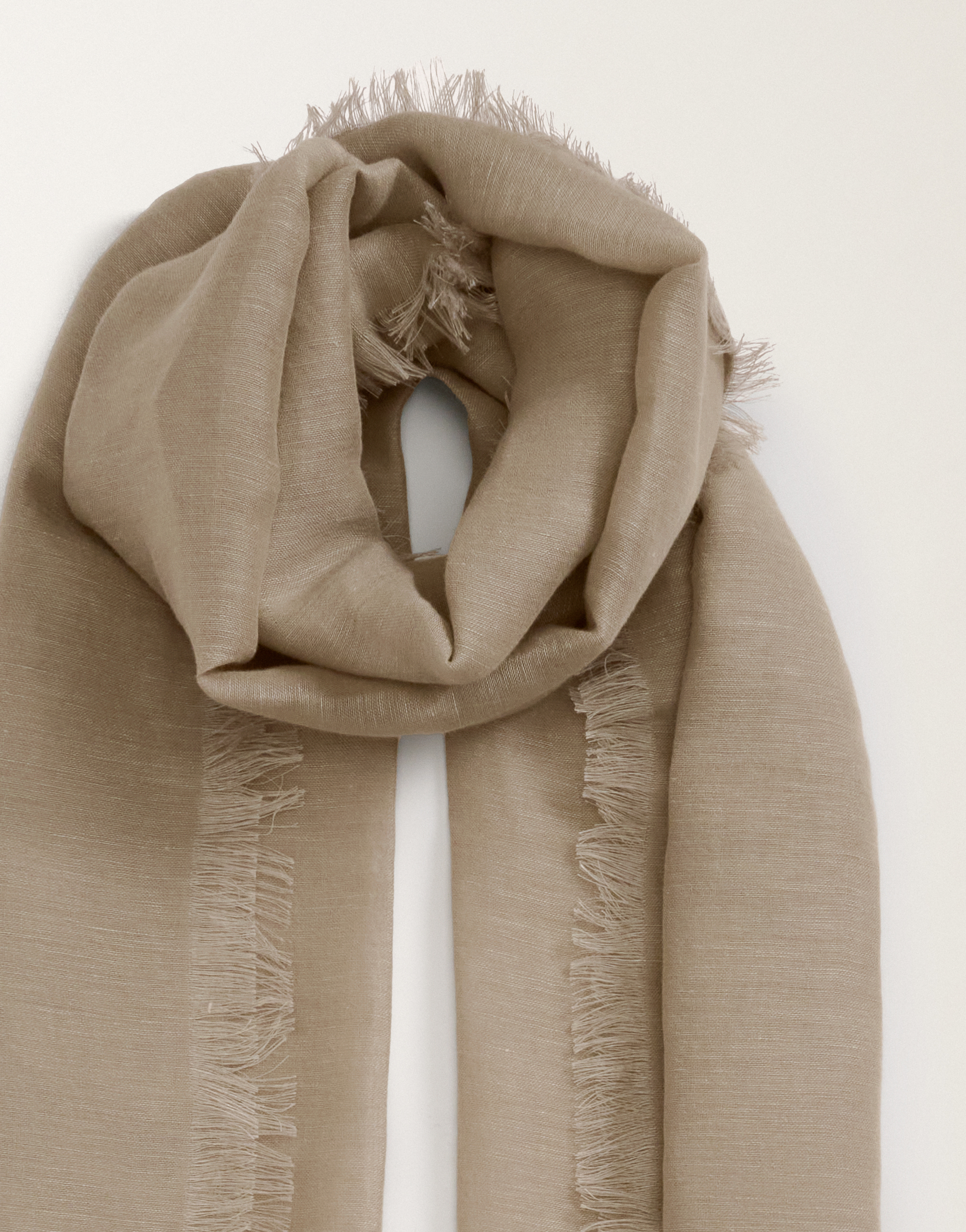 Fabiana Filippi Linen And Cotton Scarf In Clay