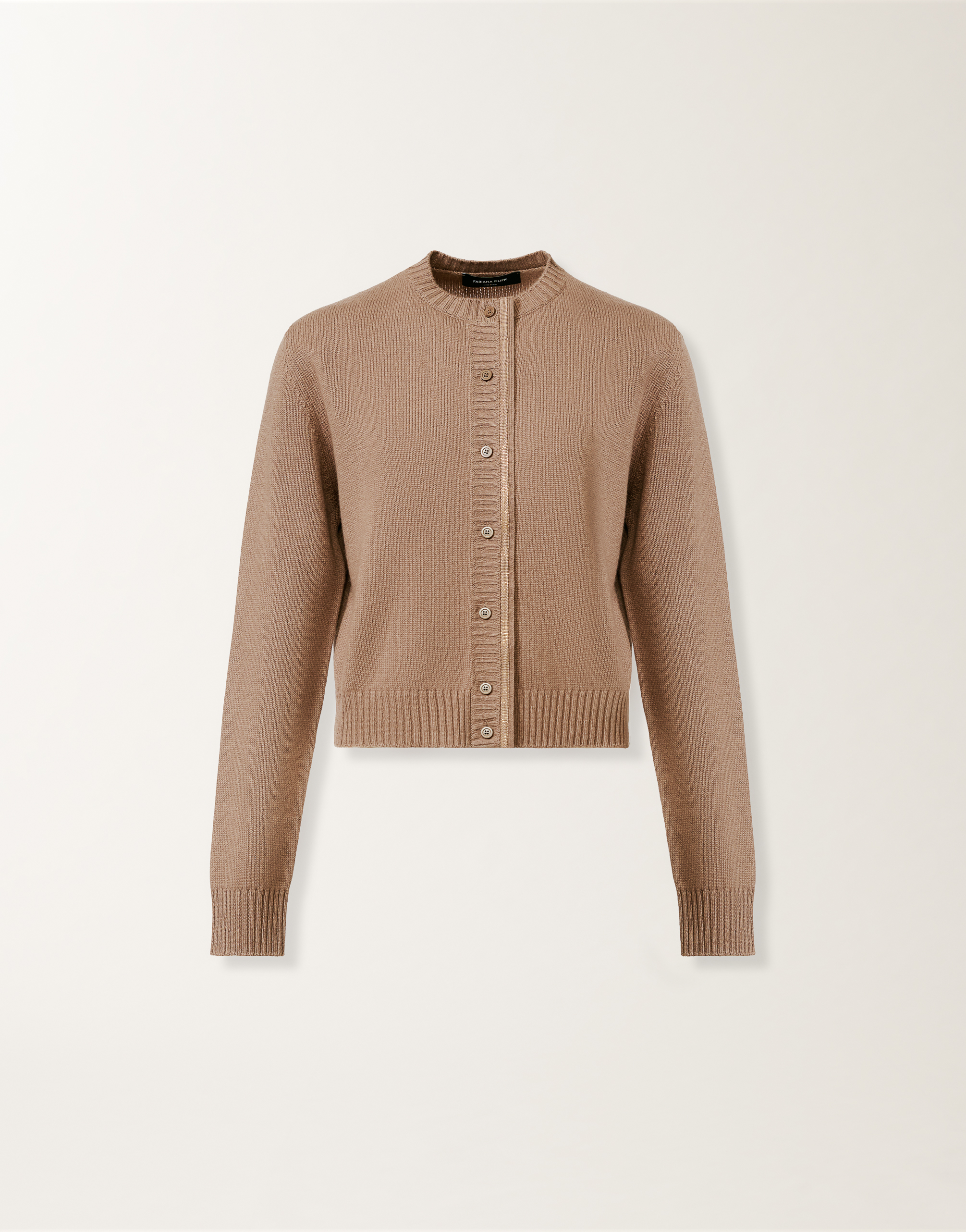 Fabiana Filippi Cardigan In Platinum In Brown