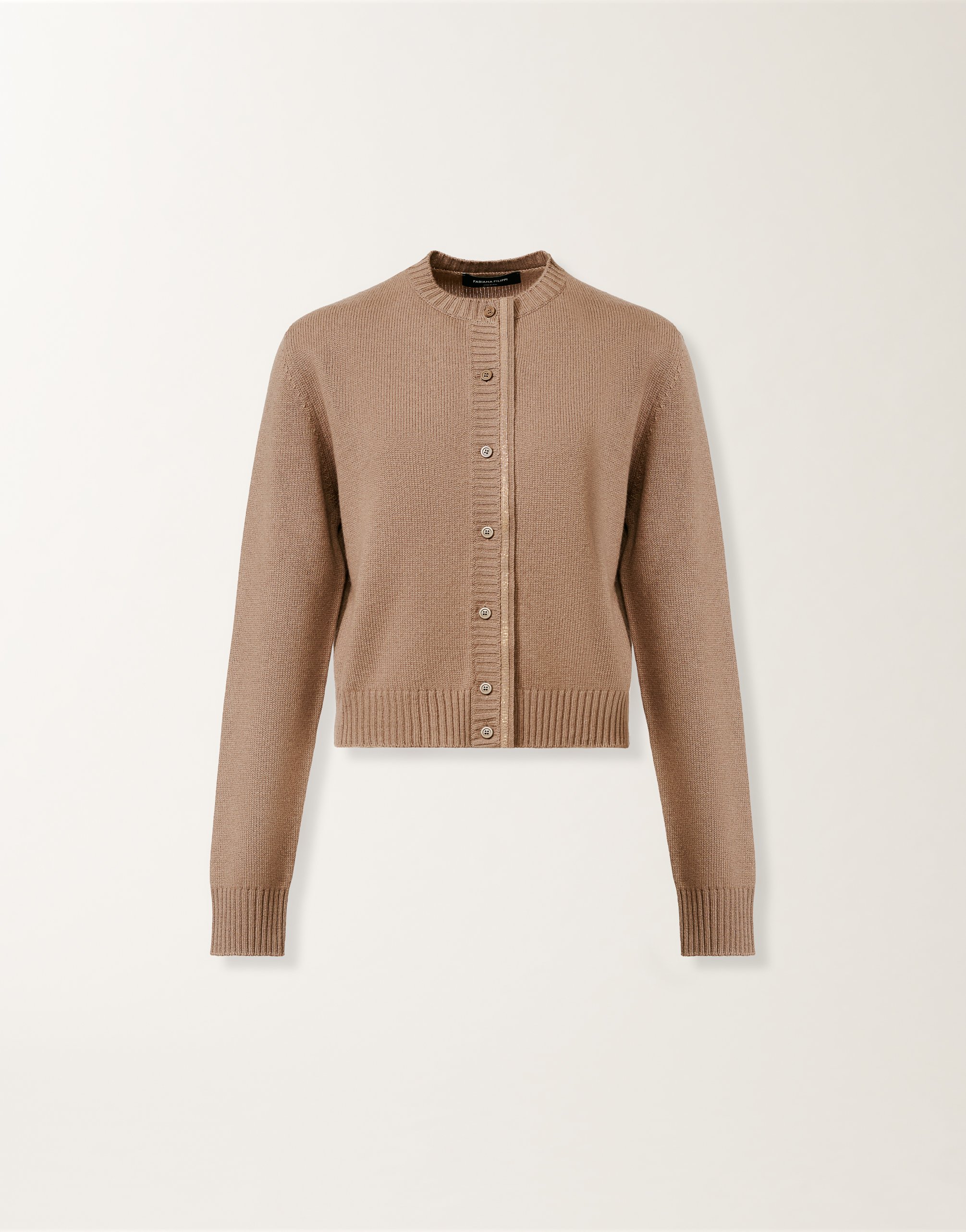 Fabiana Filippi Cardigan In Platinum In Brown