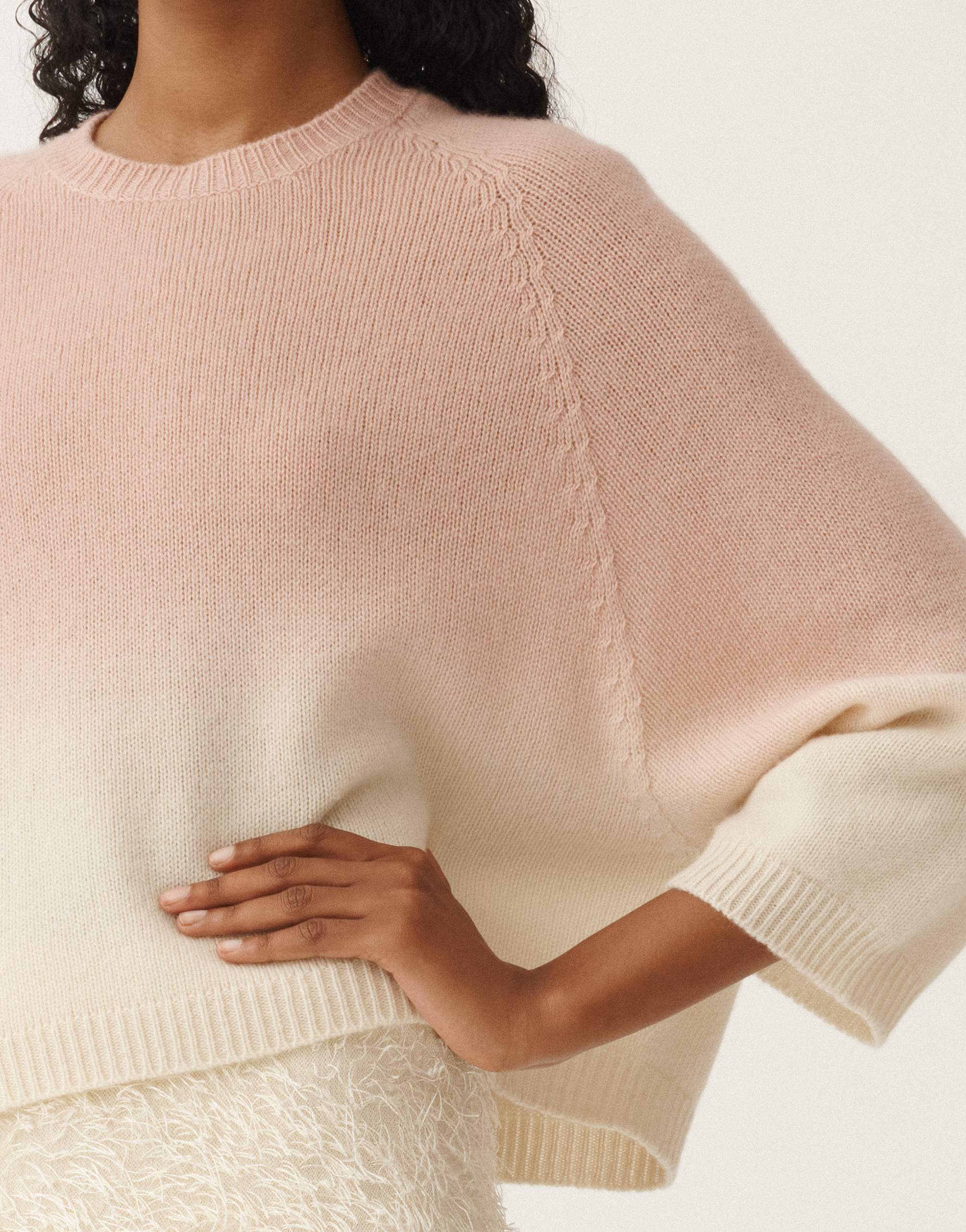 Fabiana Filippi Faded Platinum Gauzed Short Sleeve Cape In Pink In Pink