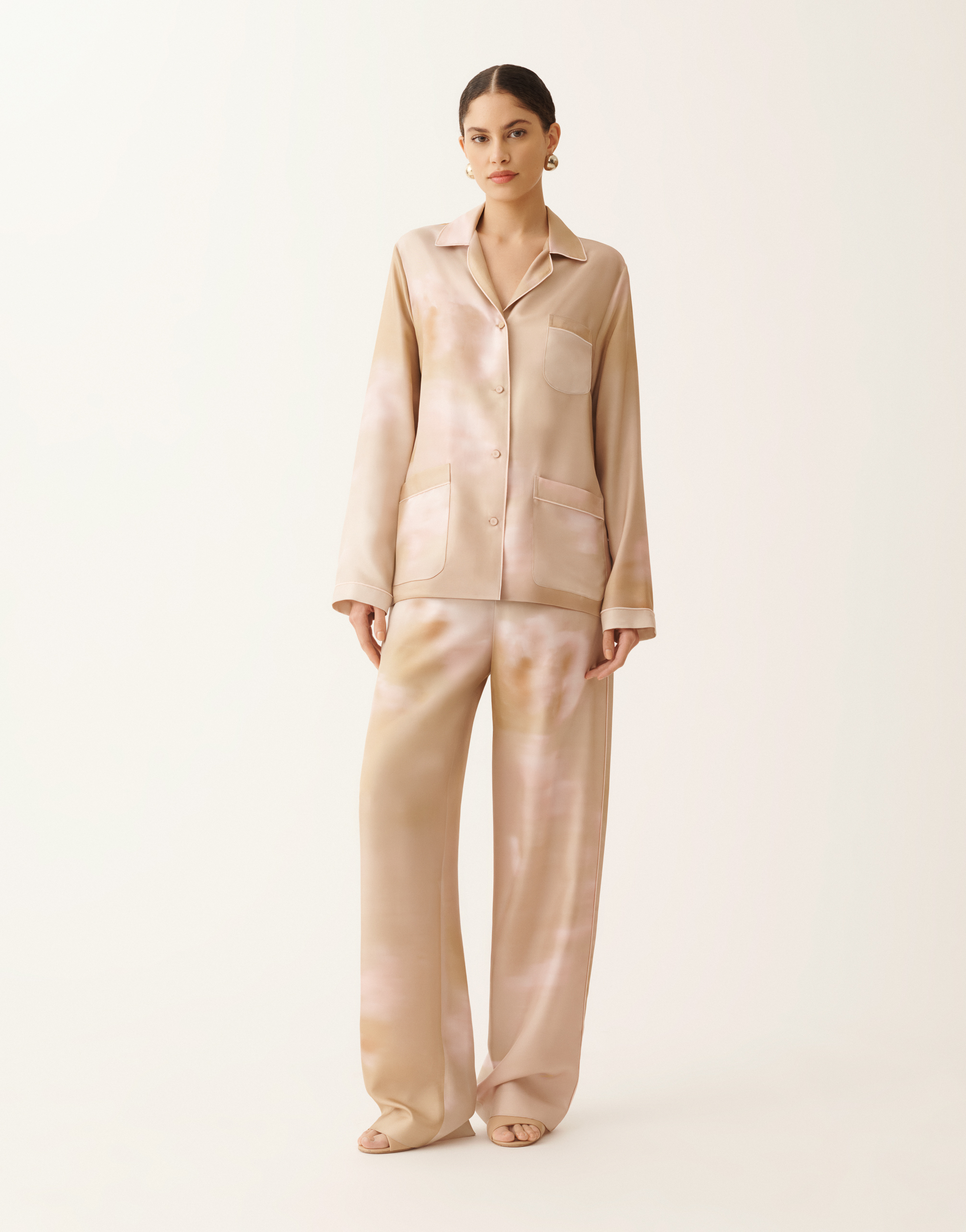 Fabiana Filippi Women Beige Relaxed Abstract Shirt, S Luxury Shirts For Women Darveys In Multi