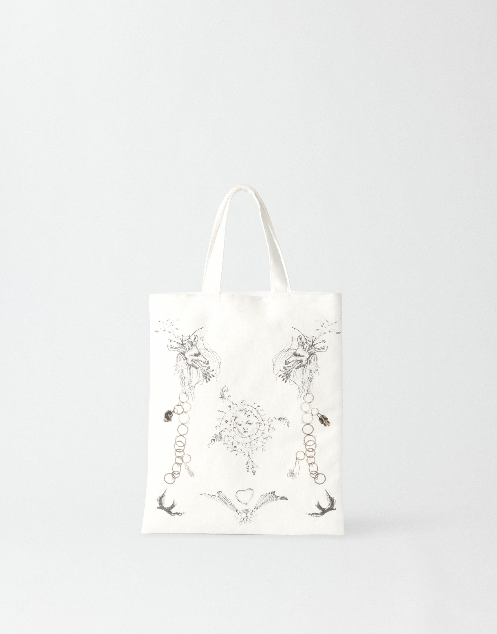 Shop Fabiana Filippi Printed Gabardine Mini Shopping Bag In White