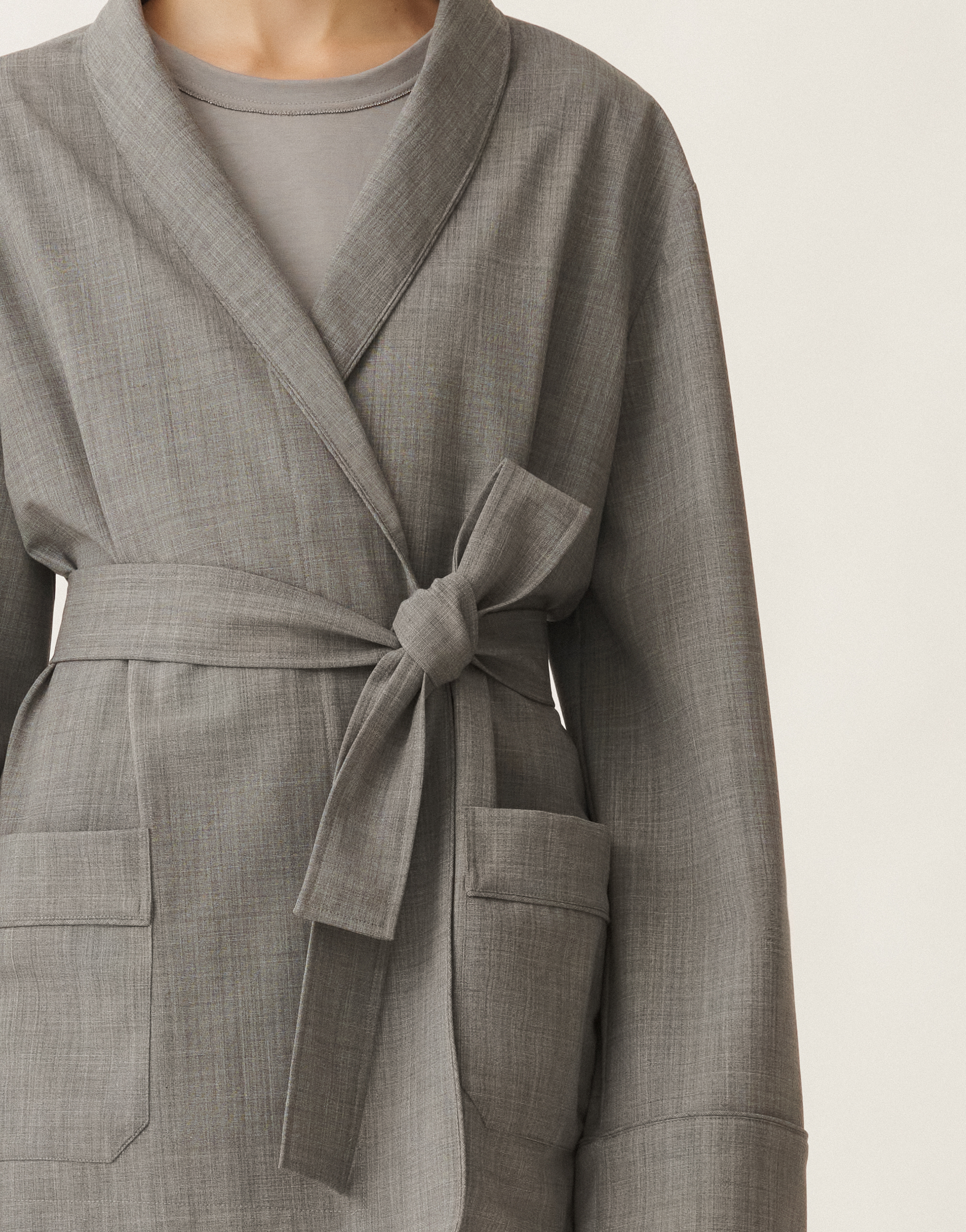 Fabiana Filippi Cool Wool Jacket In Grey