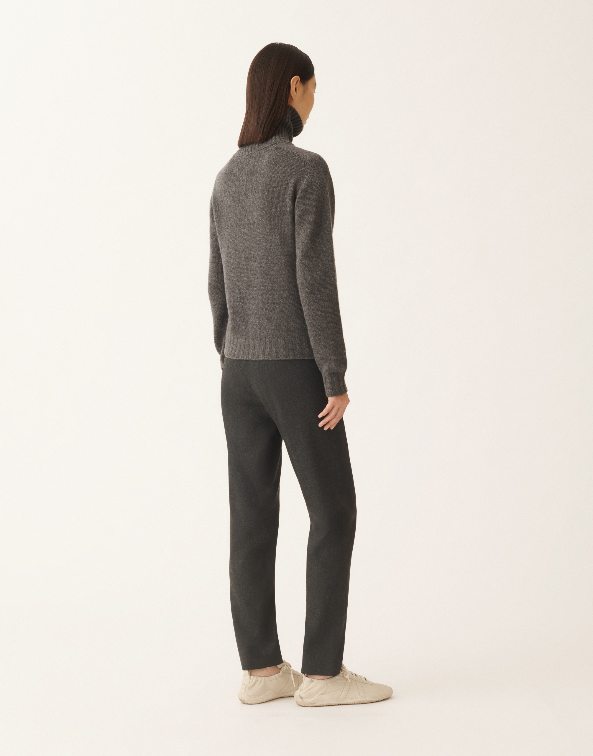 Fabiana Filippi Turtleneck Long-sleeve Sweater In Gray