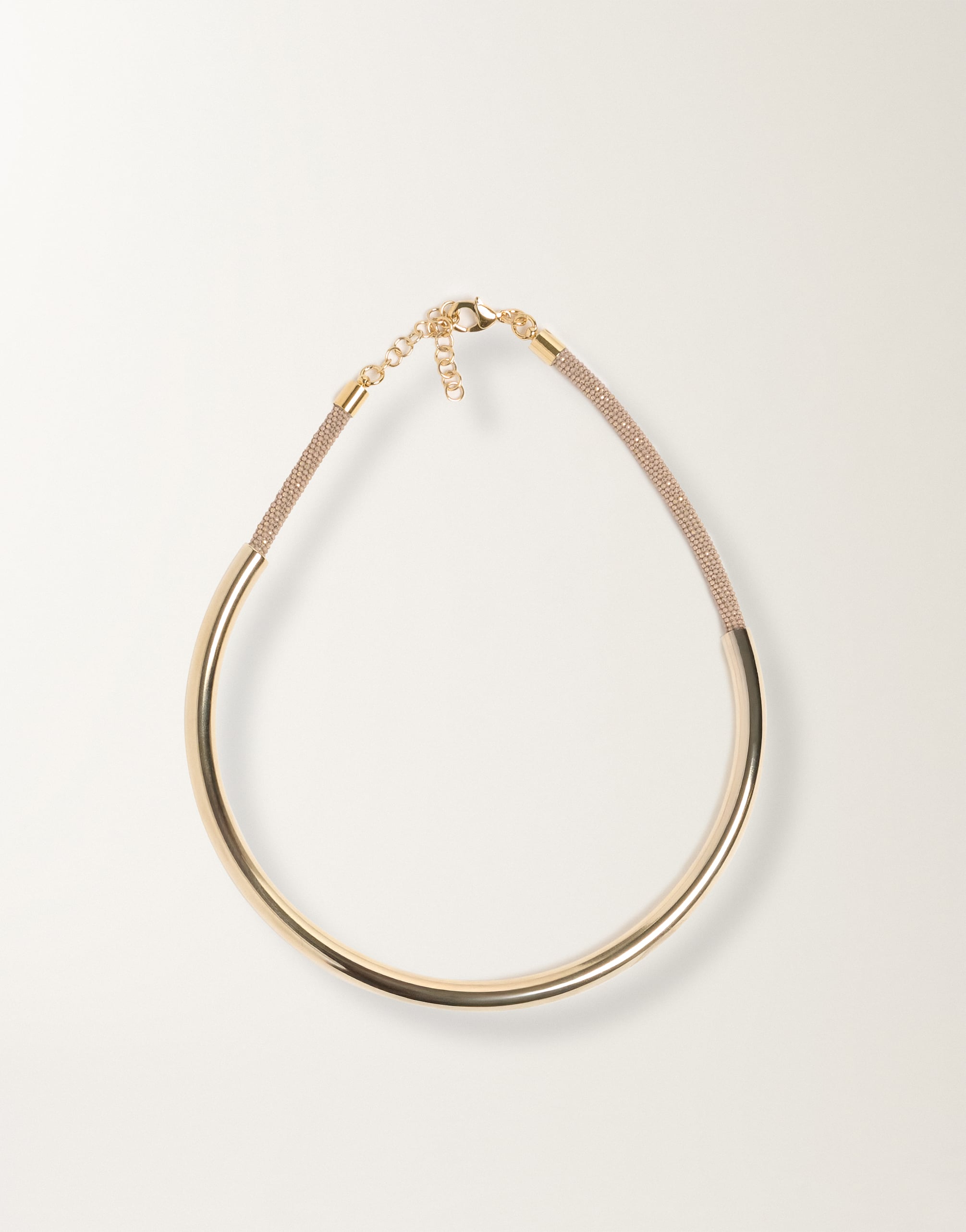 DIFFERENT NECKLACE ジョージ Rigid necklace in brass, greige for Women | Fabiana Filippi®