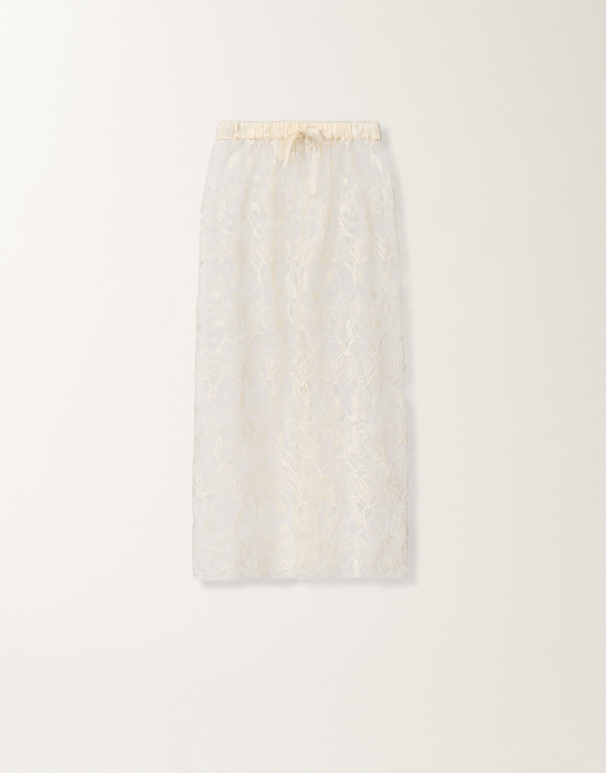 Midi skirt in lace, butter for Women | Fabiana Filippi®